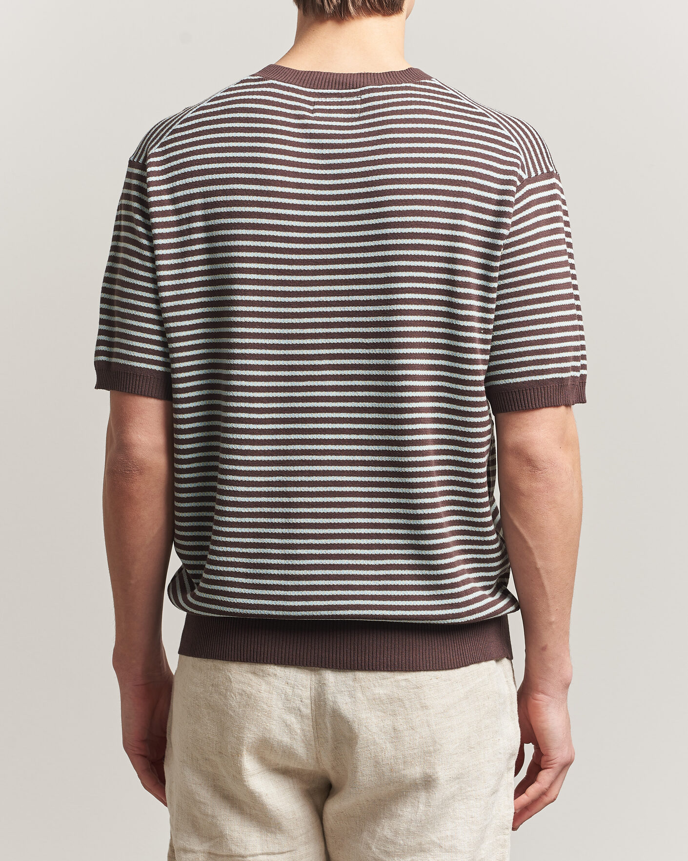 Uomini | T-shirt | BEAMS PLUS | Jacquard Knit T-Shirt Brown