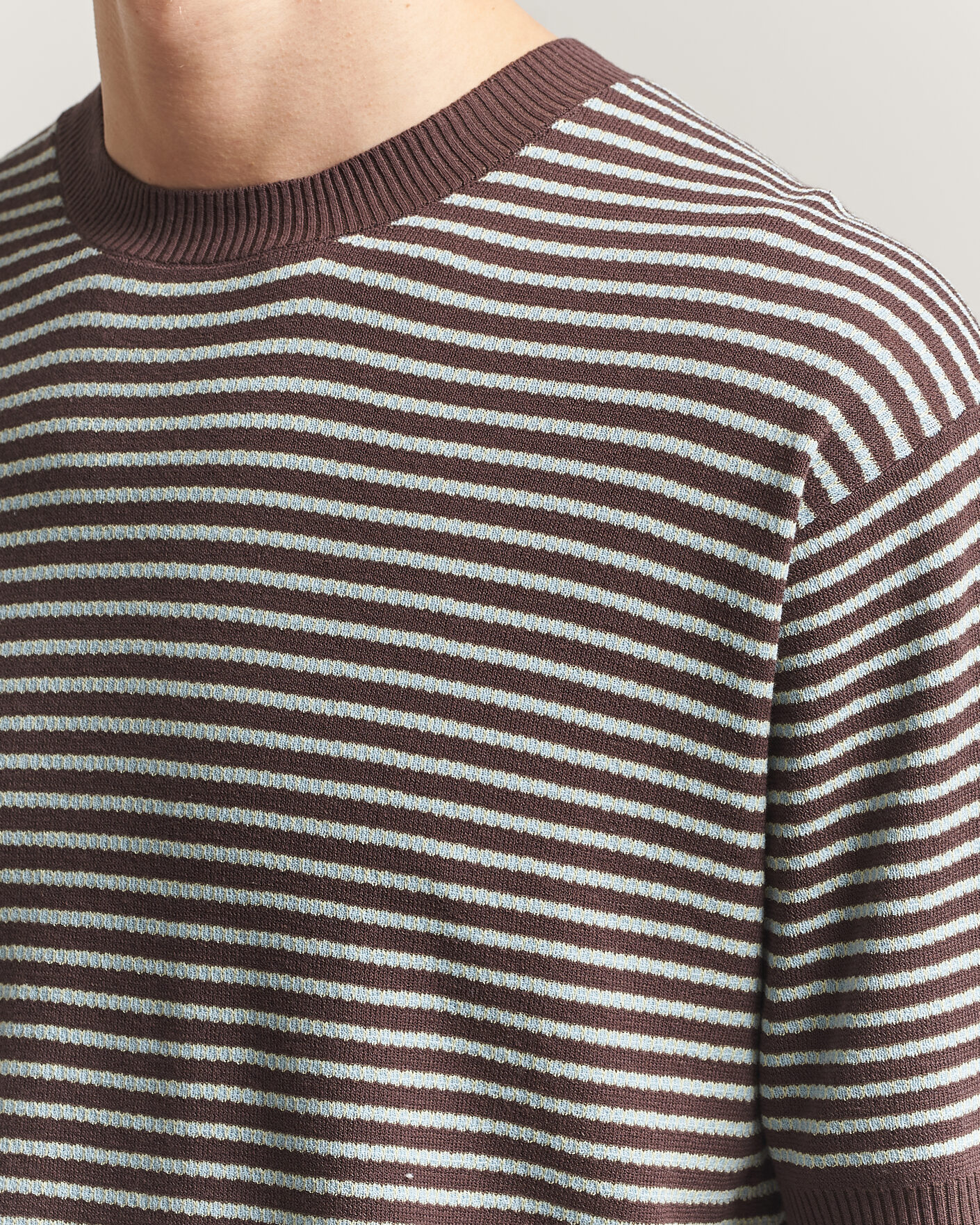 Uomini | T-shirt | BEAMS PLUS | Jacquard Knit T-Shirt Brown