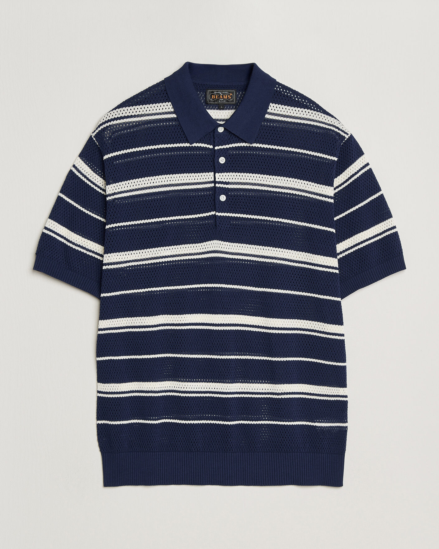 Uomini | Polo | BEAMS PLUS | Short Sleeve Mesh Knit Polo Navy