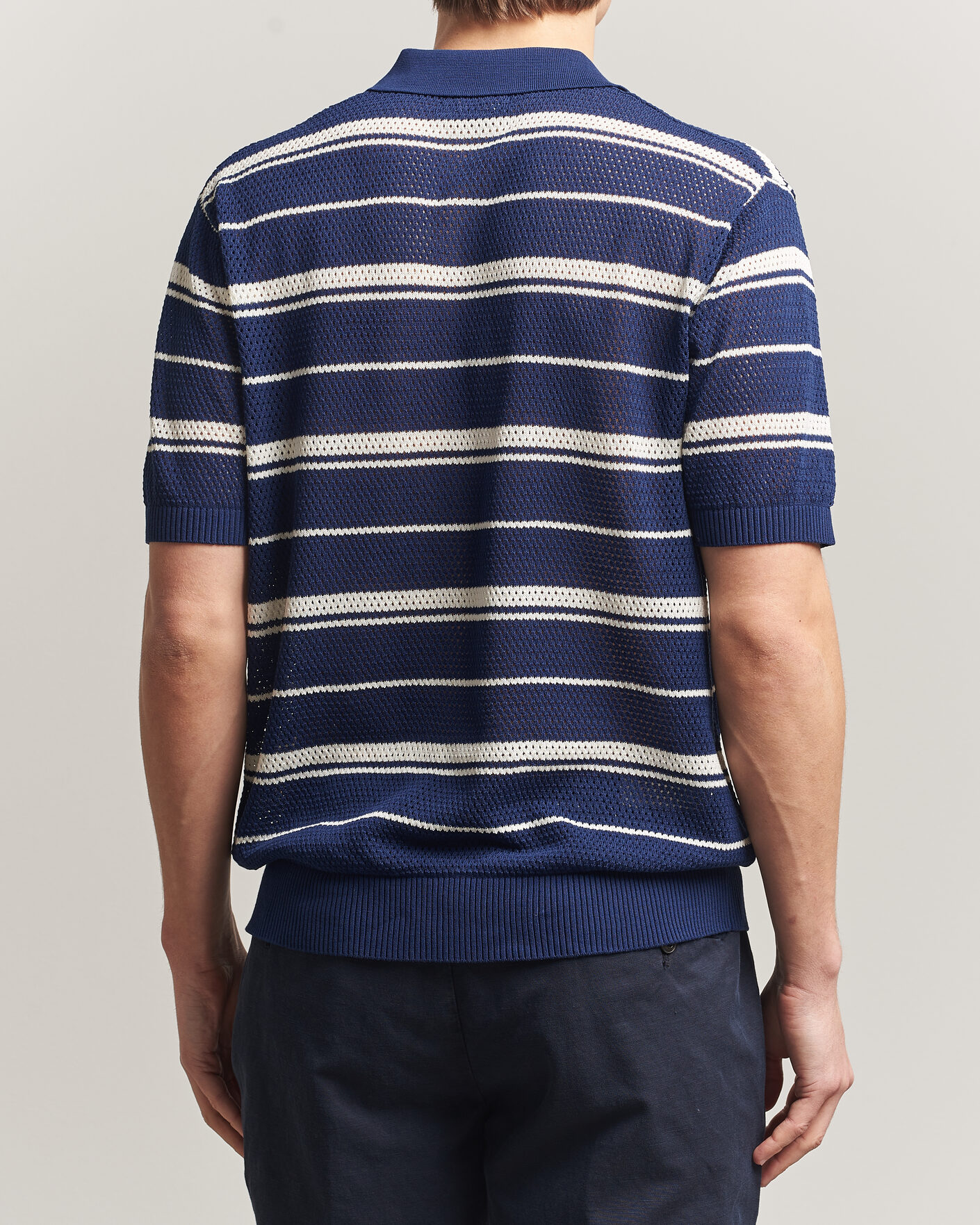 Uomini | Polo | BEAMS PLUS | Short Sleeve Mesh Knit Polo Navy