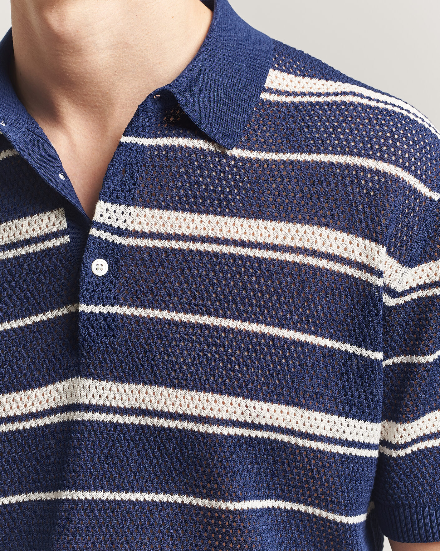 Uomini | Polo | BEAMS PLUS | Short Sleeve Mesh Knit Polo Navy