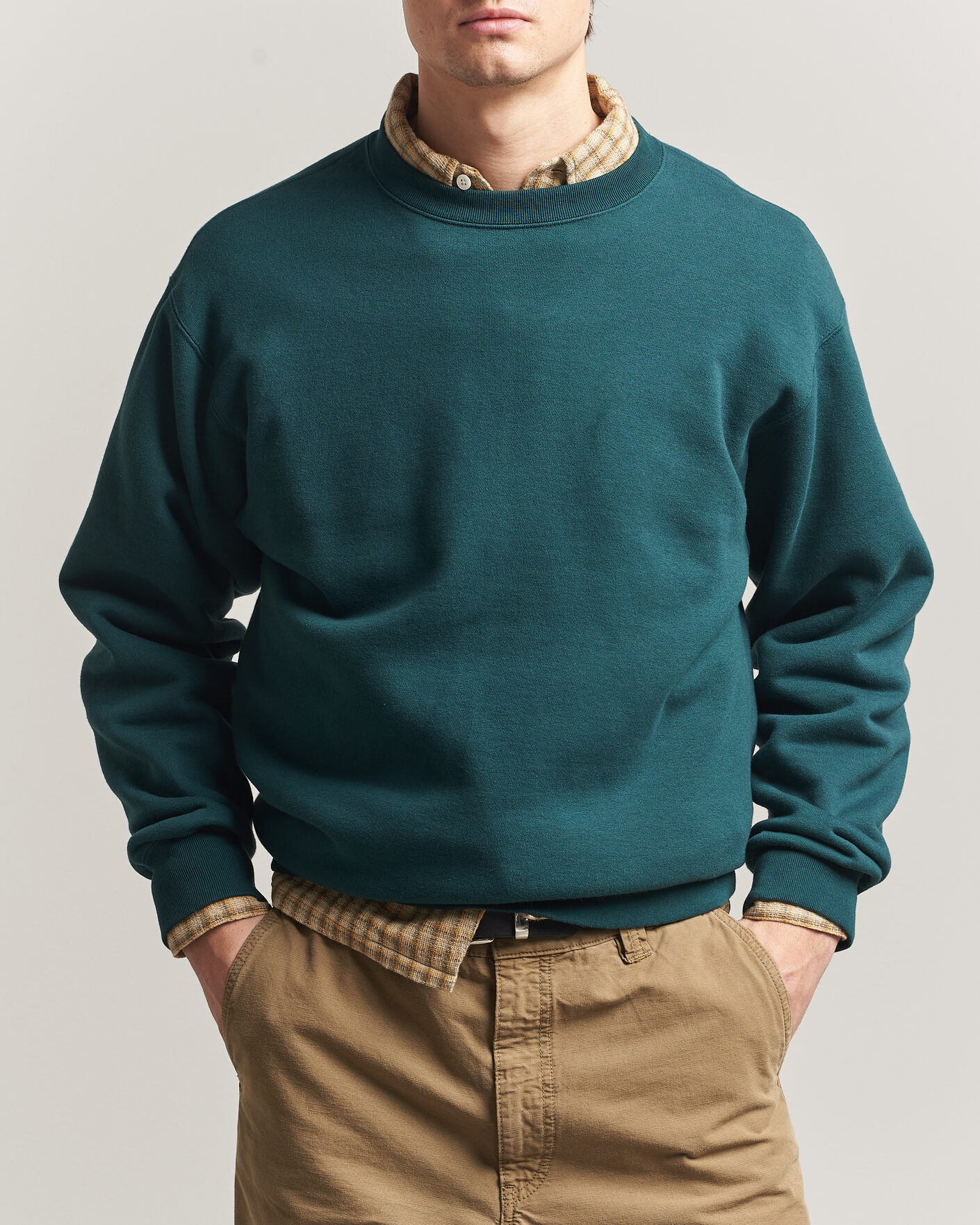 Uomini | Maglieria | BEAMS PLUS | Crew Sweat Dark Green
