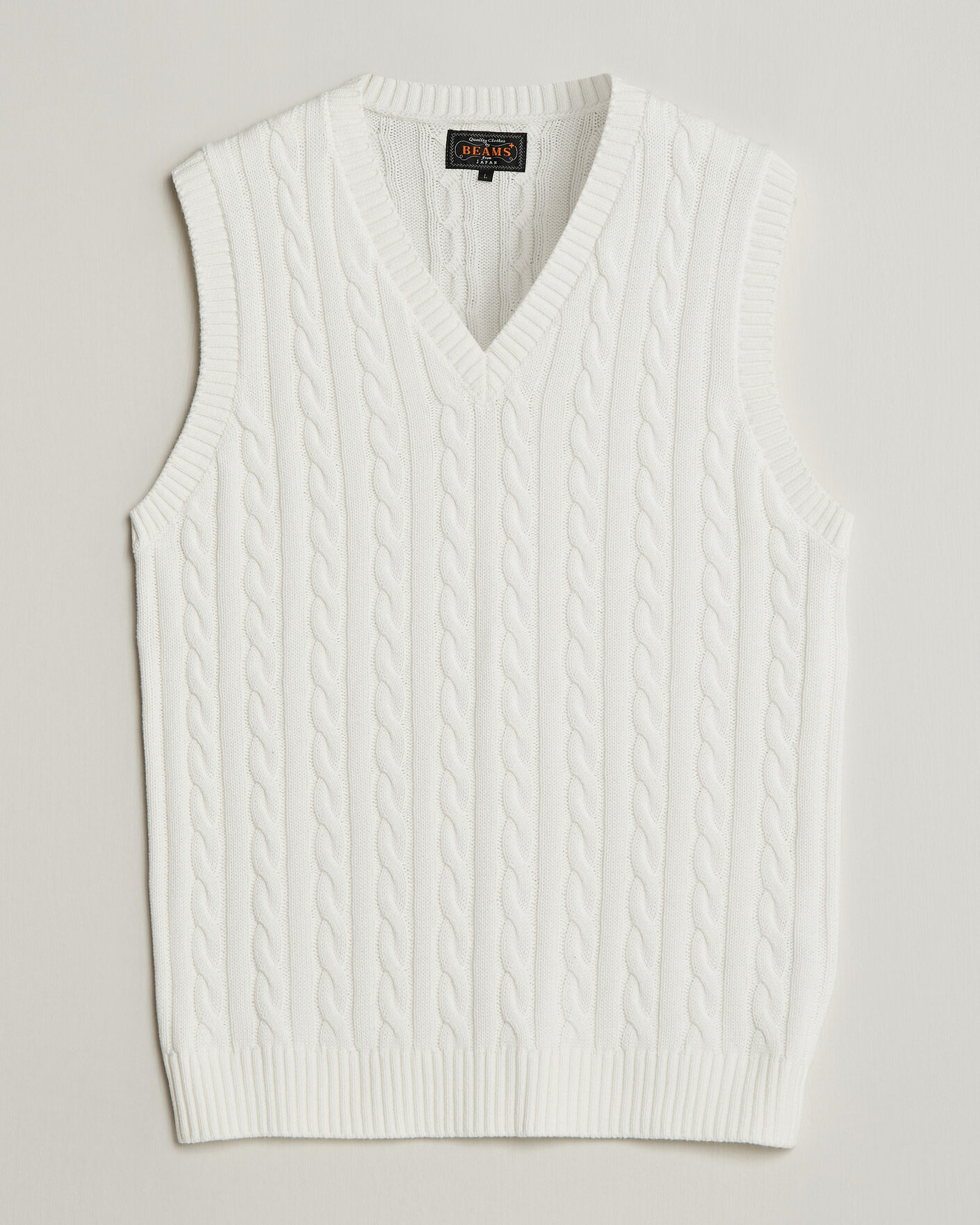 Uomini | Maglieria | BEAMS PLUS | Cable Knit Vest White