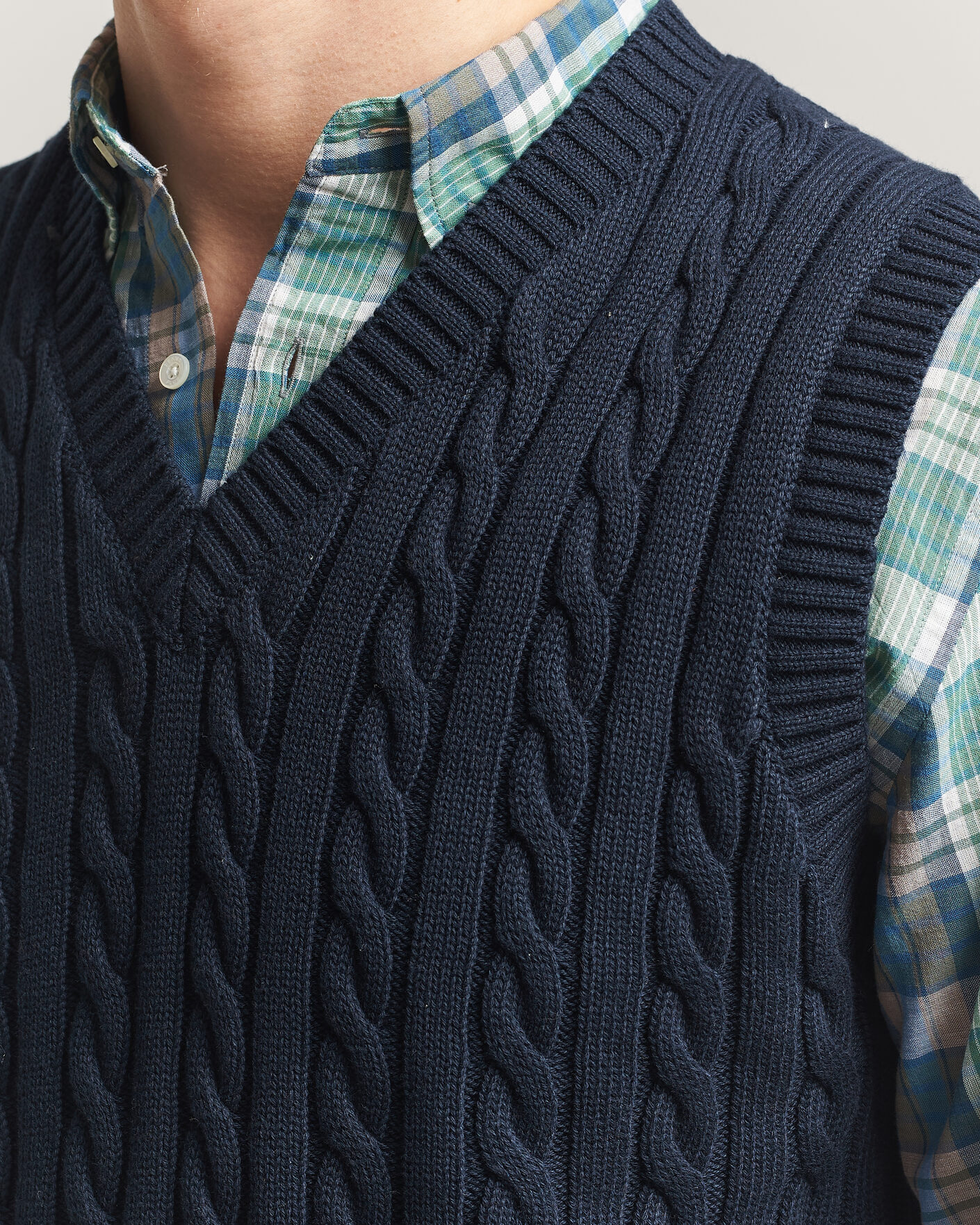 Uomini | Maglieria | BEAMS PLUS | Cable Knit Vest Navy