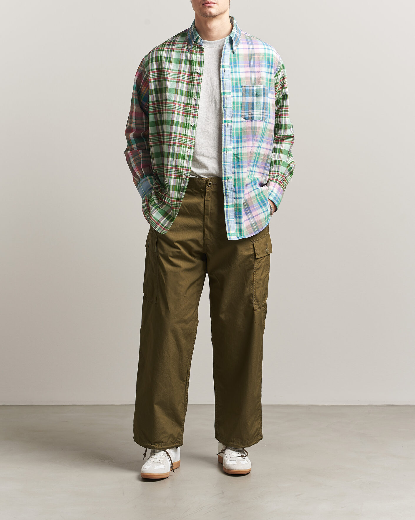 Uomini | Camicie | BEAMS PLUS | Patchwork Madras Shirt Multicolour