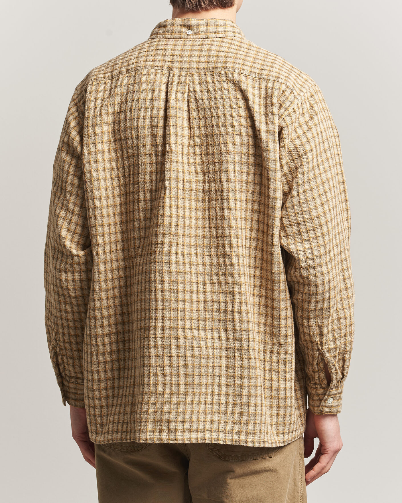 Uomini | Camicie | BEAMS PLUS | Panama Plaid Button Down Shirt Beige