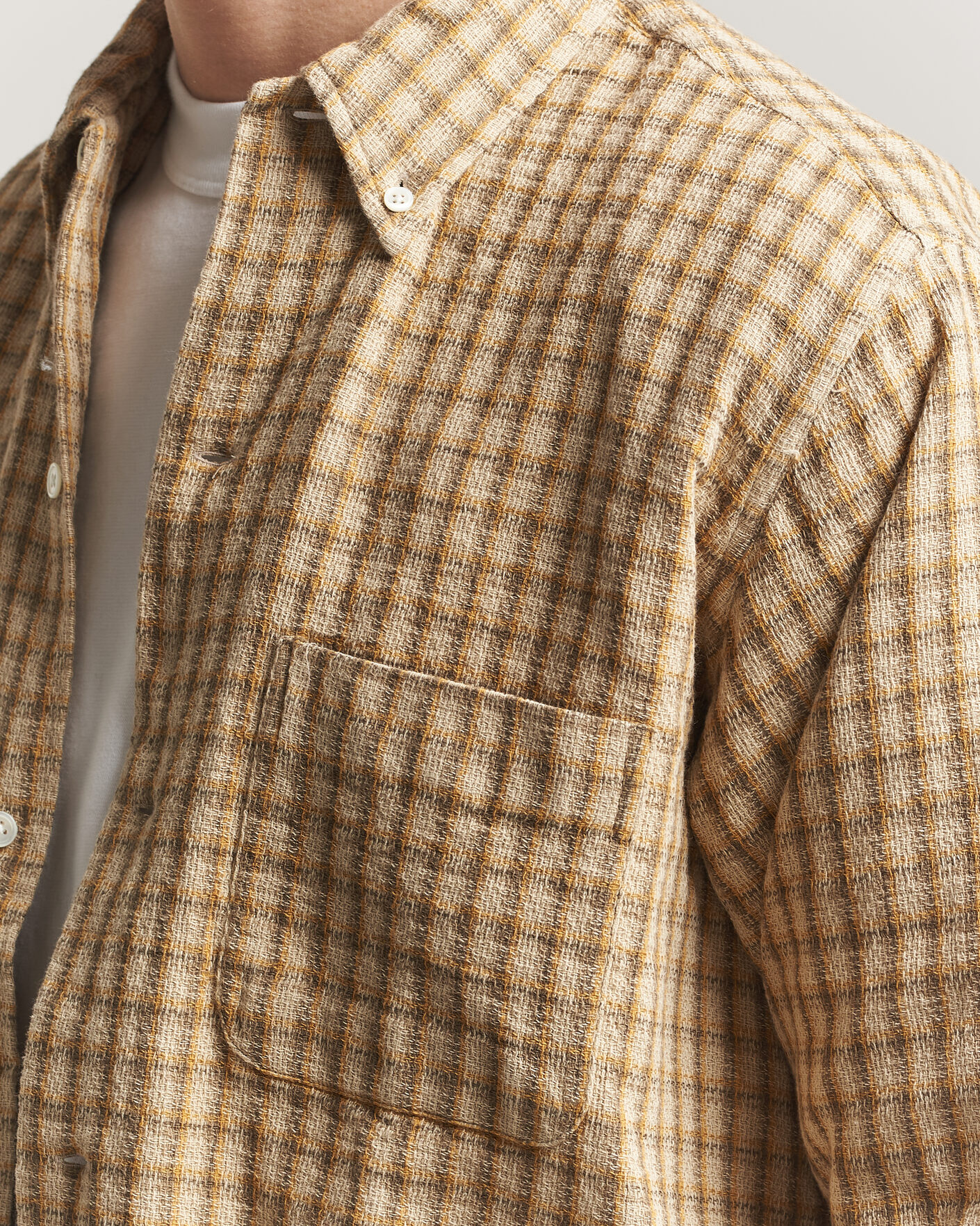 Uomini | Camicie | BEAMS PLUS | Panama Plaid Button Down Shirt Beige