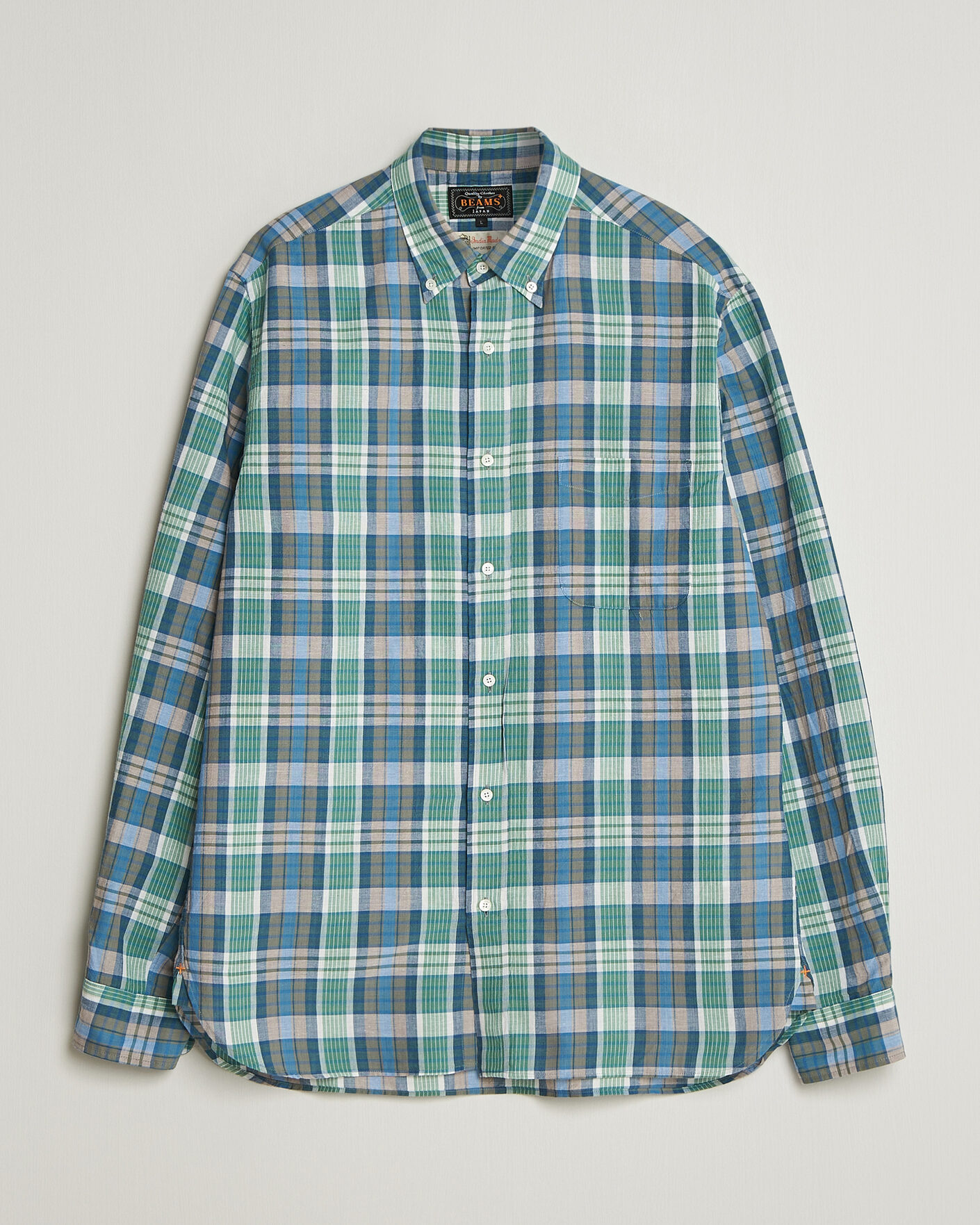 Uomini | Camicie | BEAMS PLUS | Madras Button Down Shirt Blue