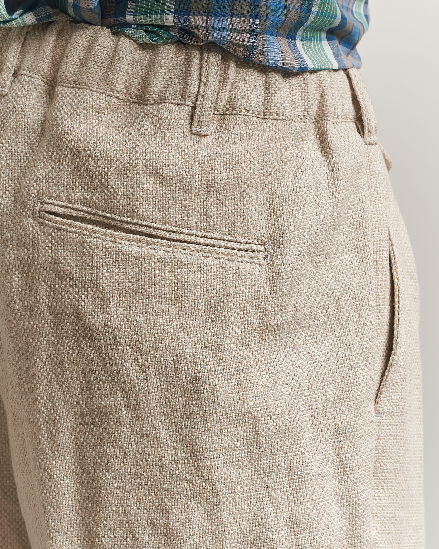 Uomini | Pantaloni | BEAMS PLUS | Cotton/Linen Pleated Trousers Off White