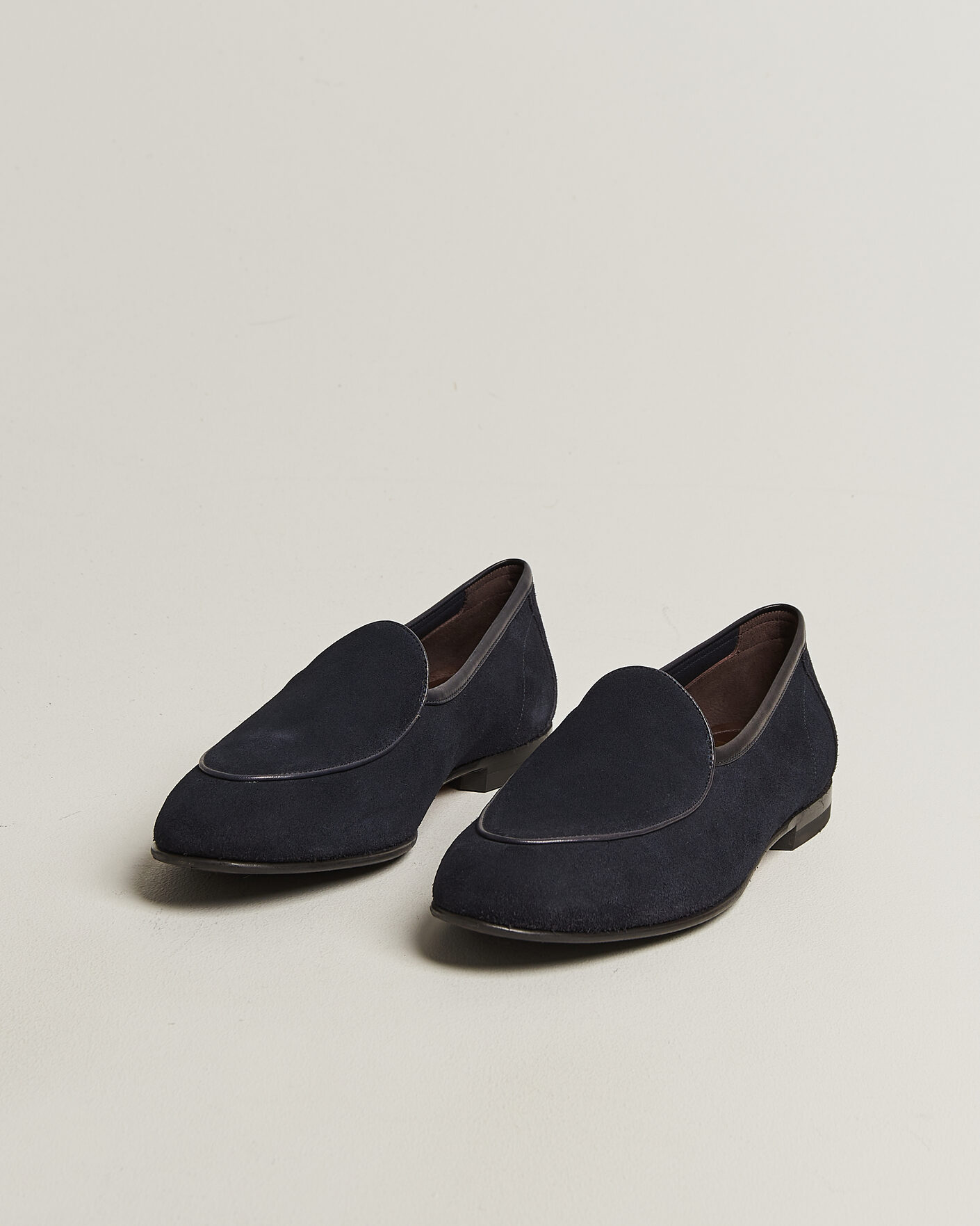 Uomini | Mocassini | Loake 1880 | Belgrave Suede Belgian Loafer Navy