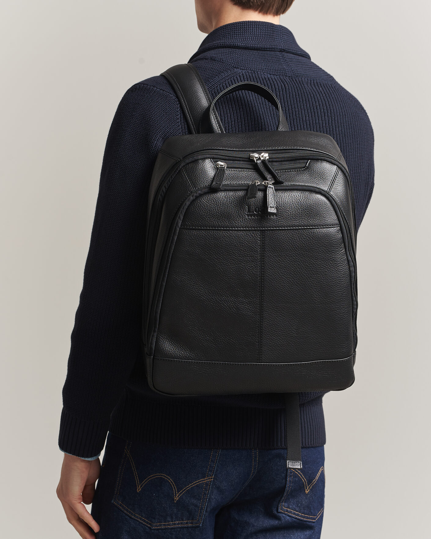 Uomini | Borse | Loake Shoemakers | Waterloo Grained Leather Backpack Black
