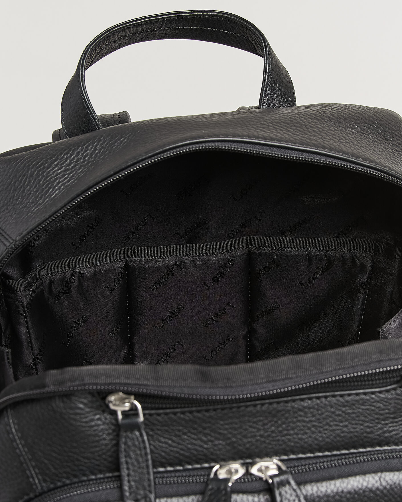 Uomini | Borse | Loake Shoemakers | Waterloo Grained Leather Backpack Black