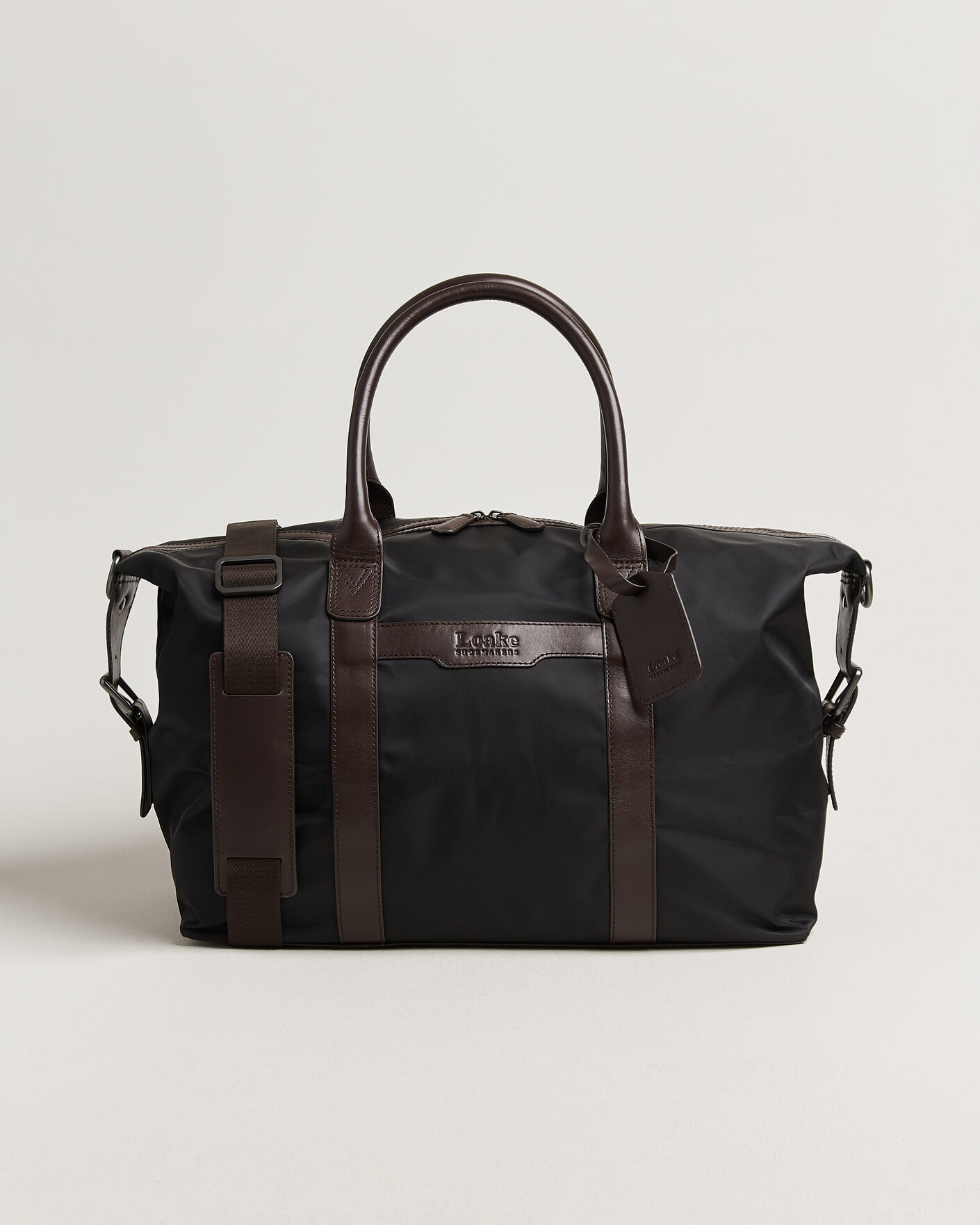 Uomini | Borse | Loake Shoemakers | Gower Nylon/Leather Holdall Black