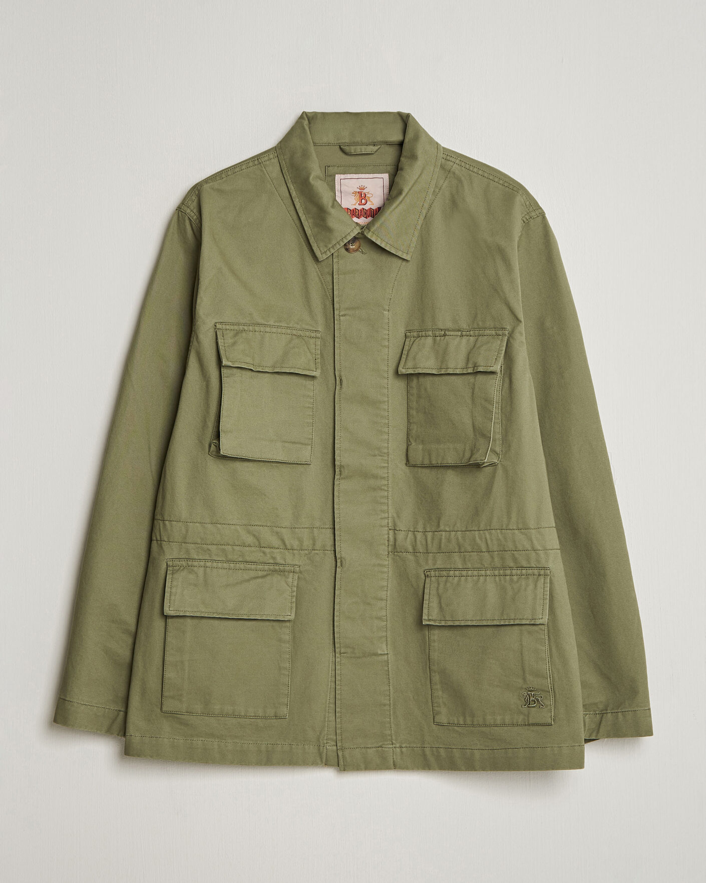 Uomini | Giacche | Baracuta | Washed Cotton Twill Field Shacket Lichen Green