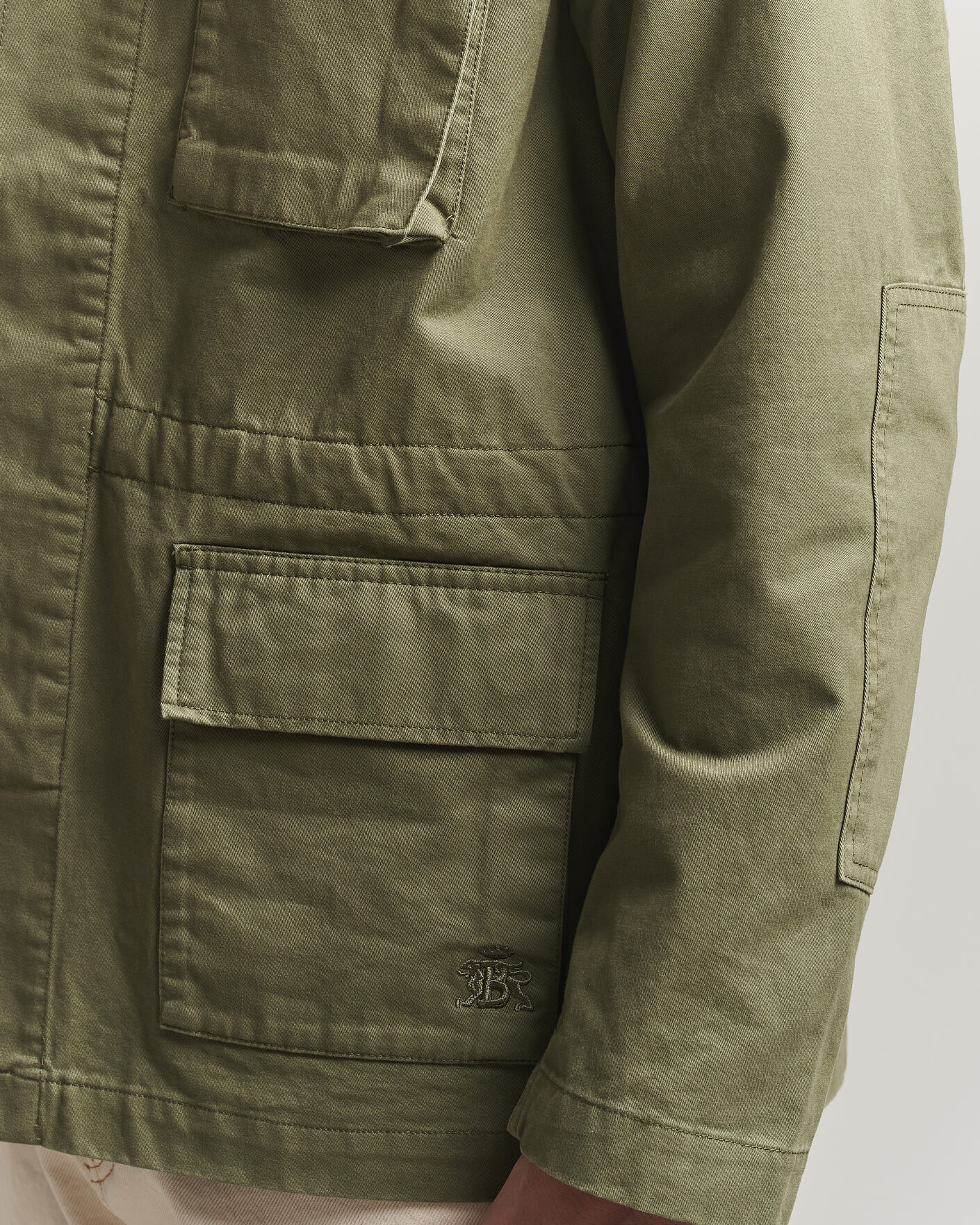 Uomini | Giacche | Baracuta | Washed Cotton Twill Field Shacket Lichen Green
