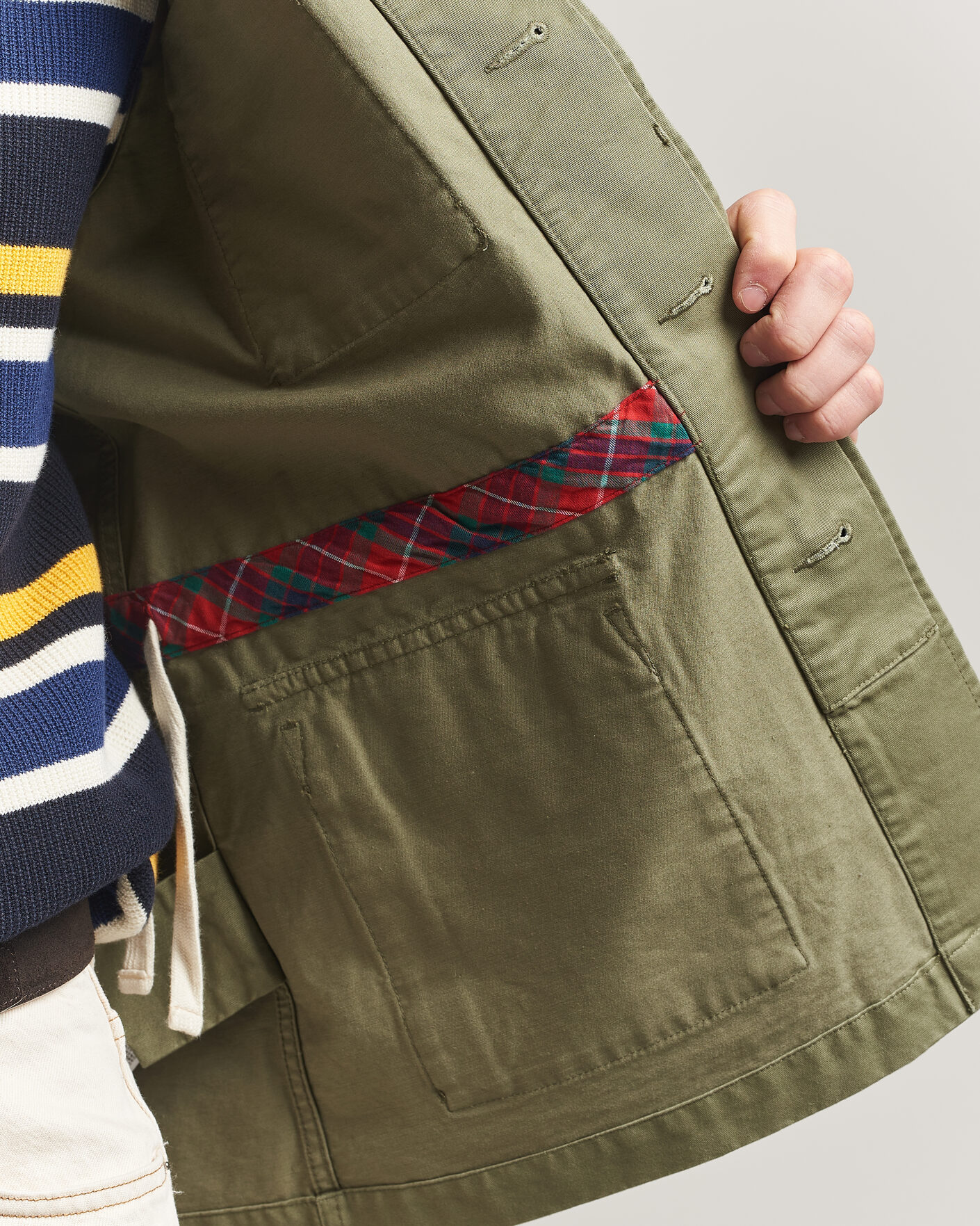 Uomini | Giacche | Baracuta | Washed Cotton Twill Field Shacket Lichen Green