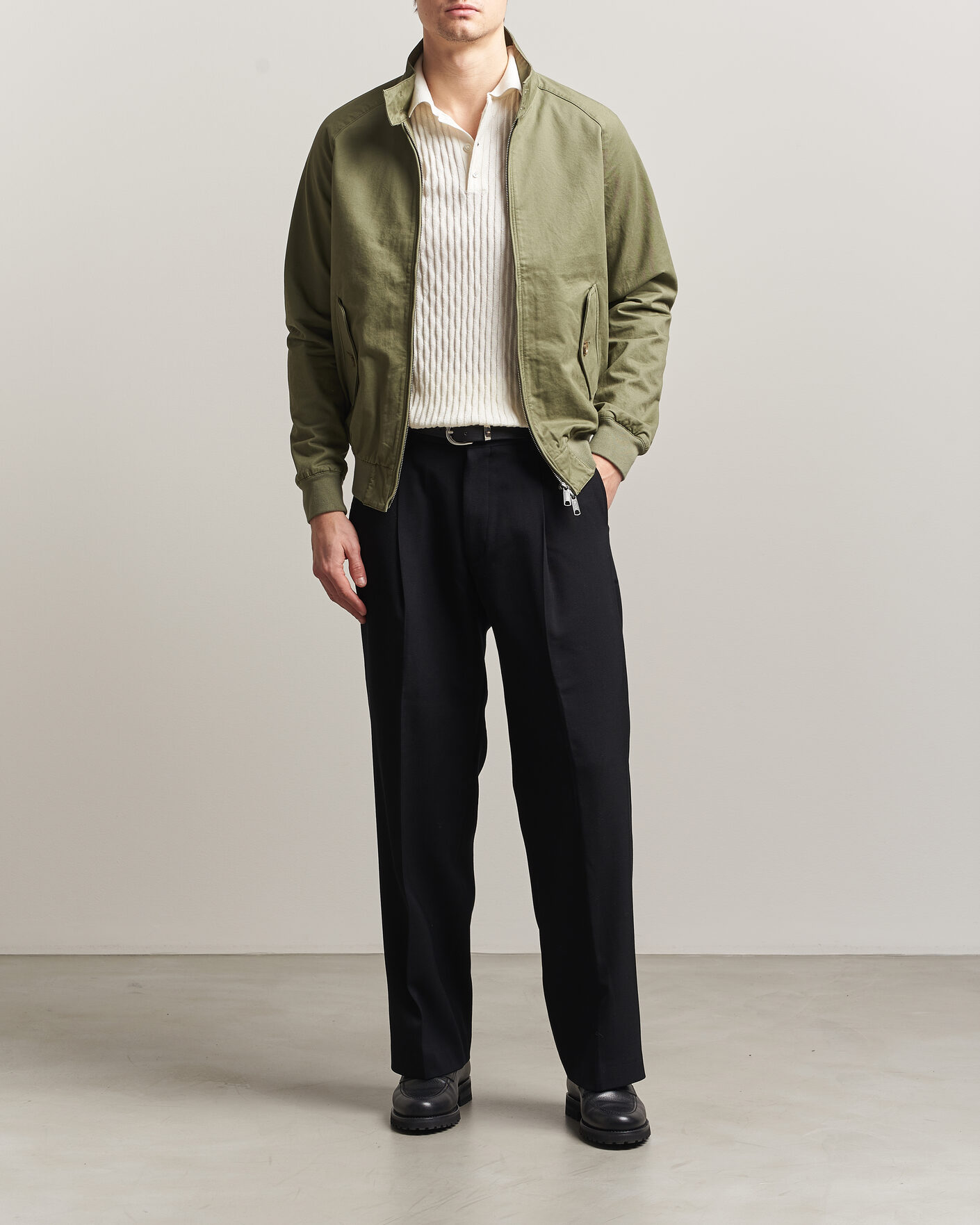 Uomini | Giacche | Baracuta | G9 Washed Cotton Twill Jacket Lichen Green