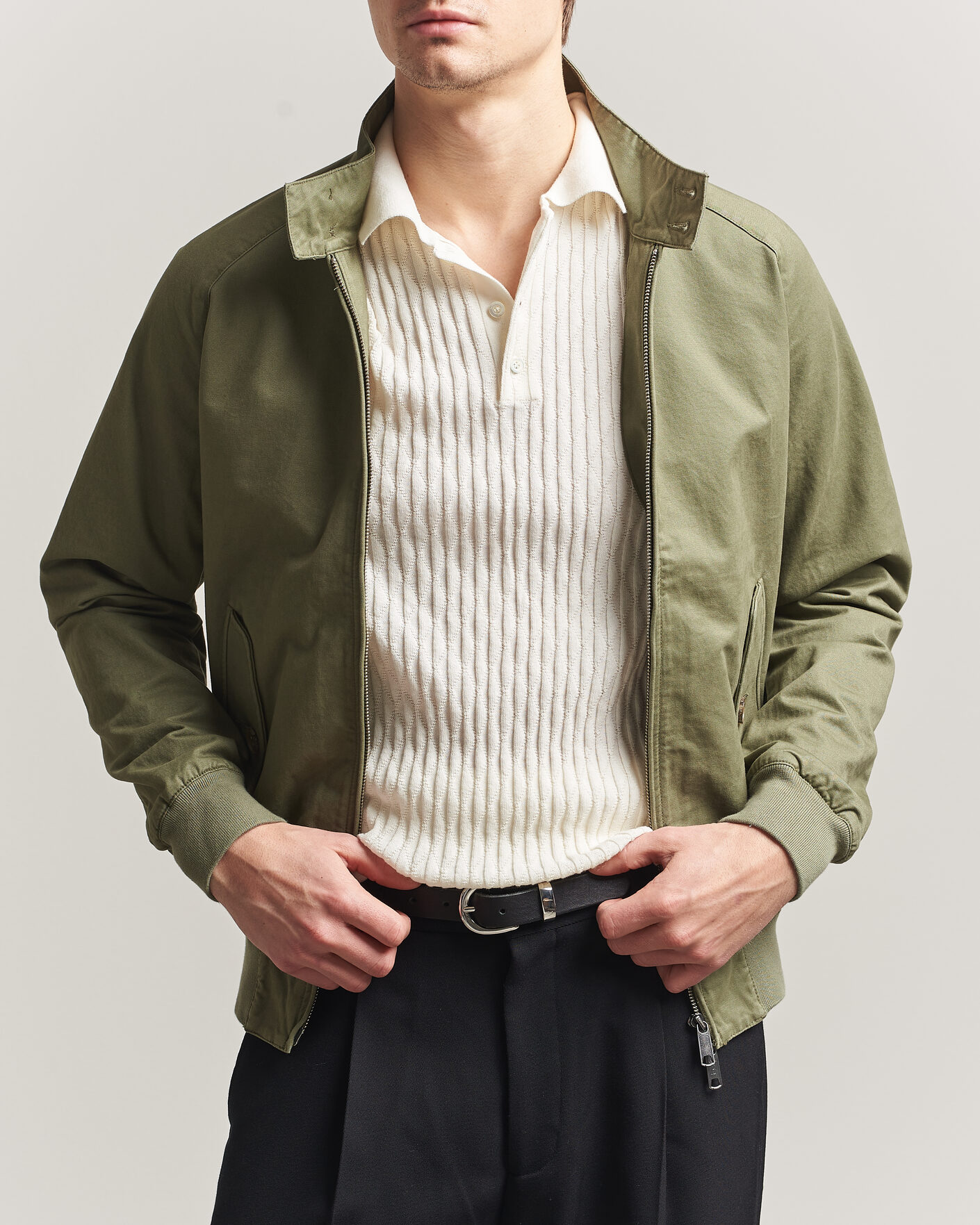 Uomini | Giacche | Baracuta | G9 Washed Cotton Twill Jacket Lichen Green