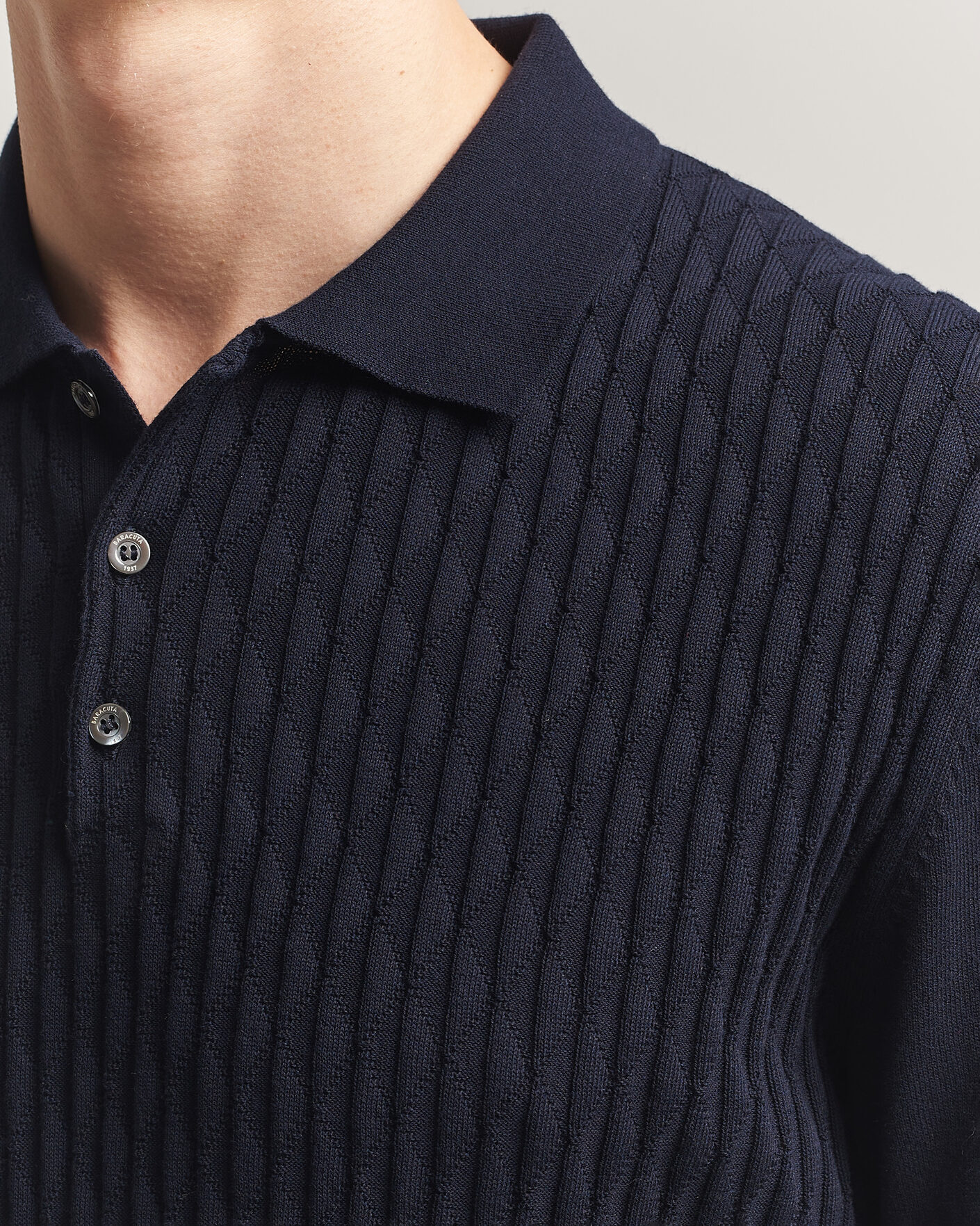 Uomini | Polo | Baracuta | Pattern Stich Polo Navy