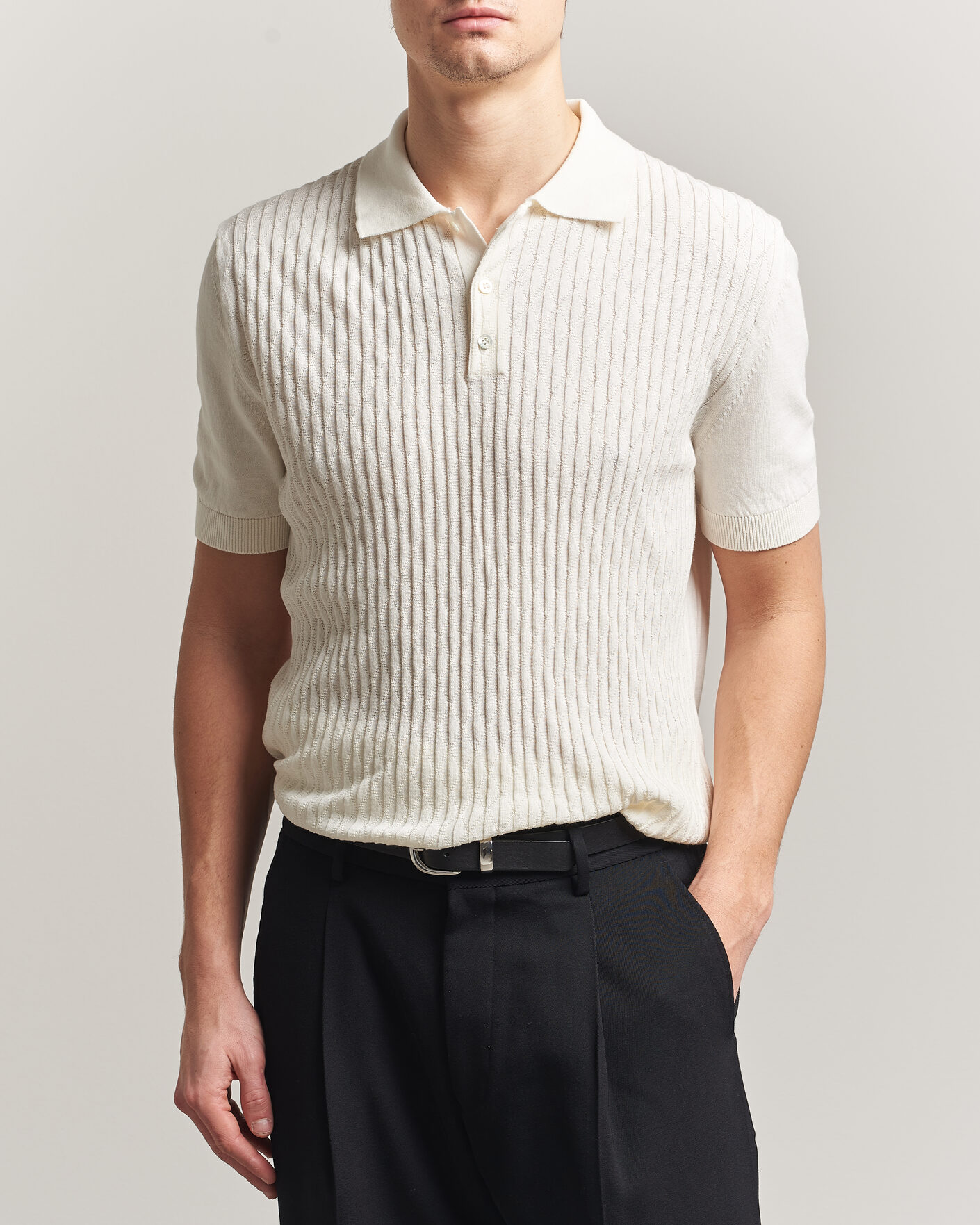 Uomini | Polo | Baracuta | Pattern Stich Polo Off White