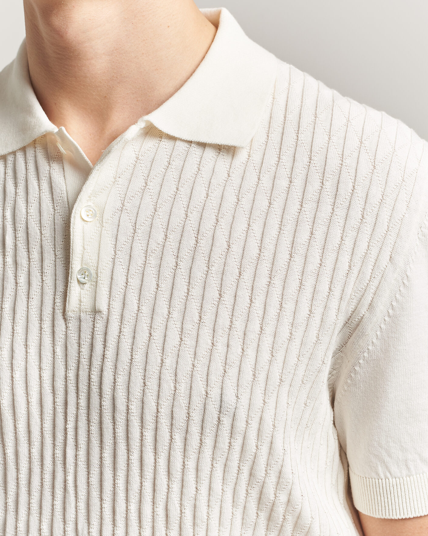 Uomini | Polo | Baracuta | Pattern Stich Polo Off White