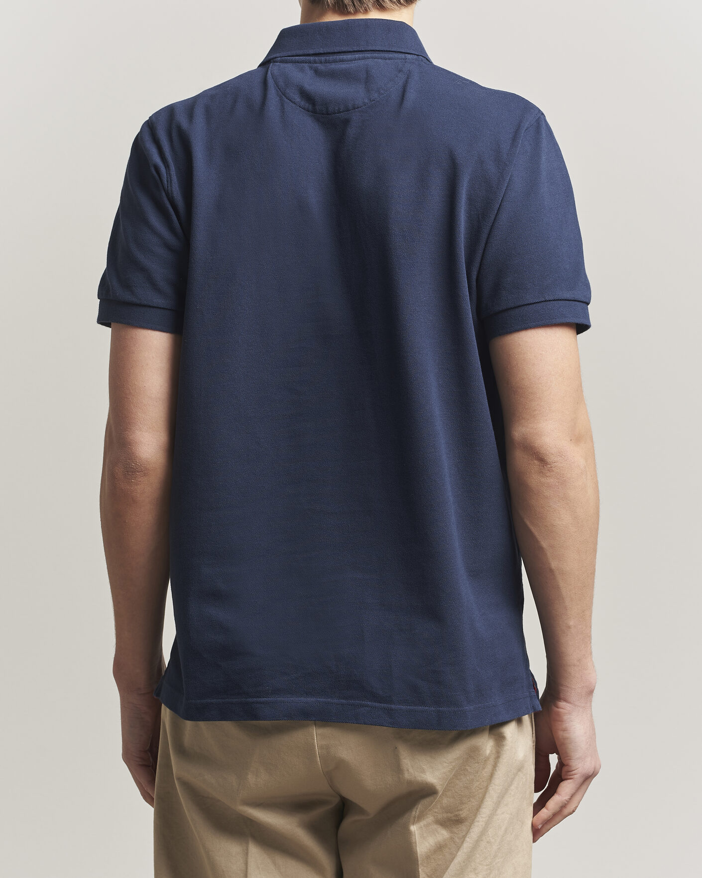 Uomini | Polo | Baracuta | Tartan Placket Piquet Polo Navy