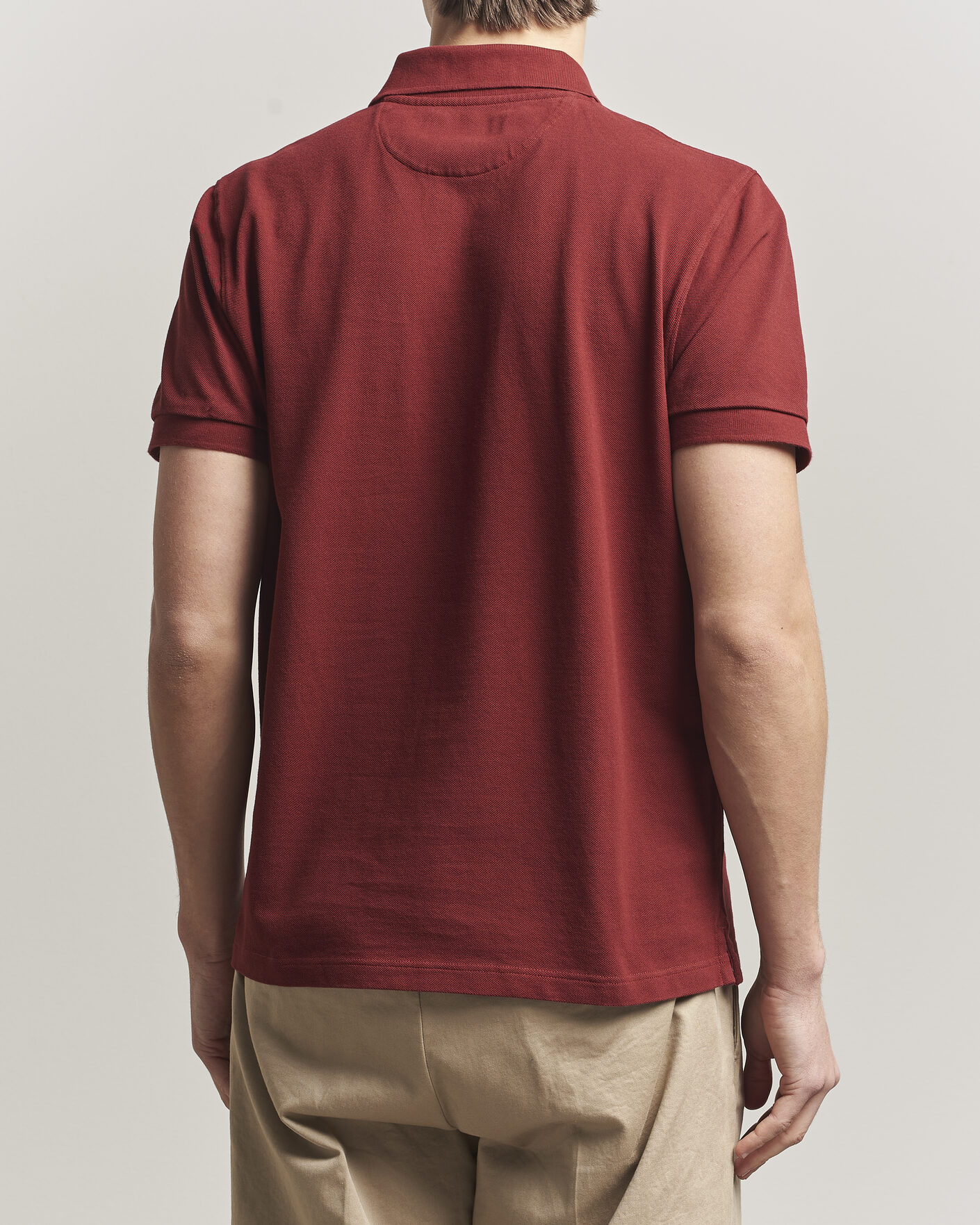 Uomini | Polo | Baracuta | Tartan Placket Piquet Polo Oxblood