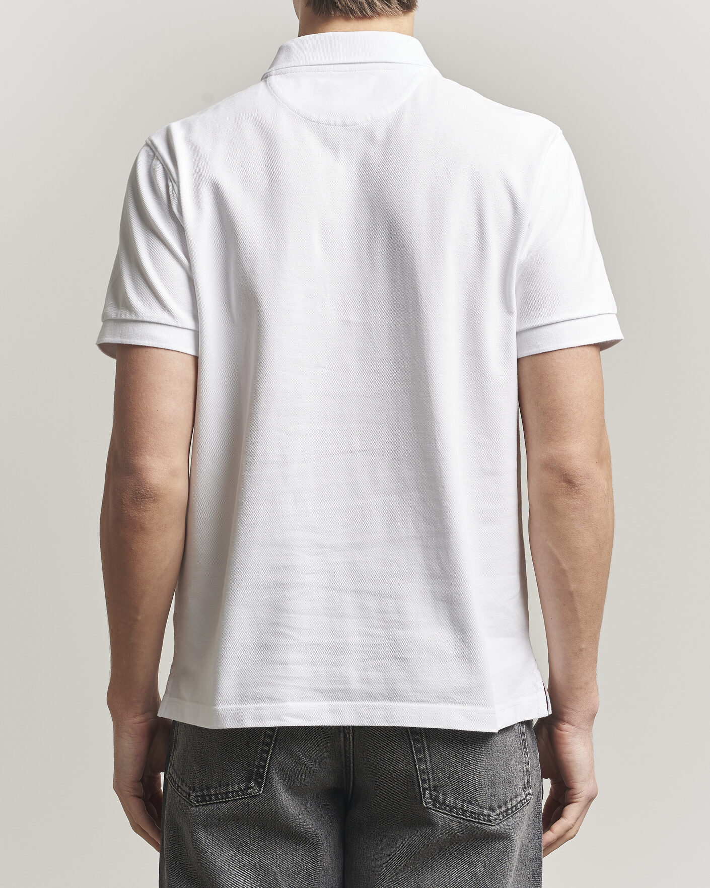 Uomini | Polo | Baracuta | Tartan Placket Piquet Polo Bone White