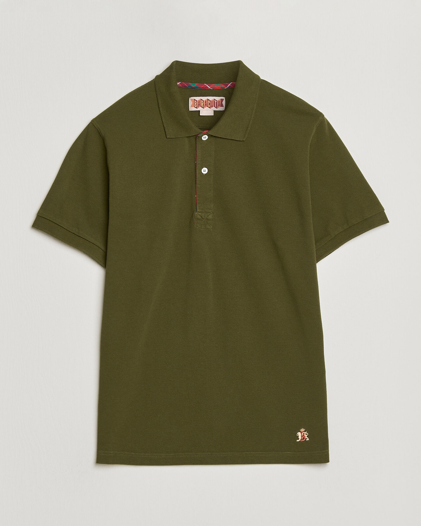 Uomini | Polo | Baracuta | Tartan Placket Piquet Polo Beech