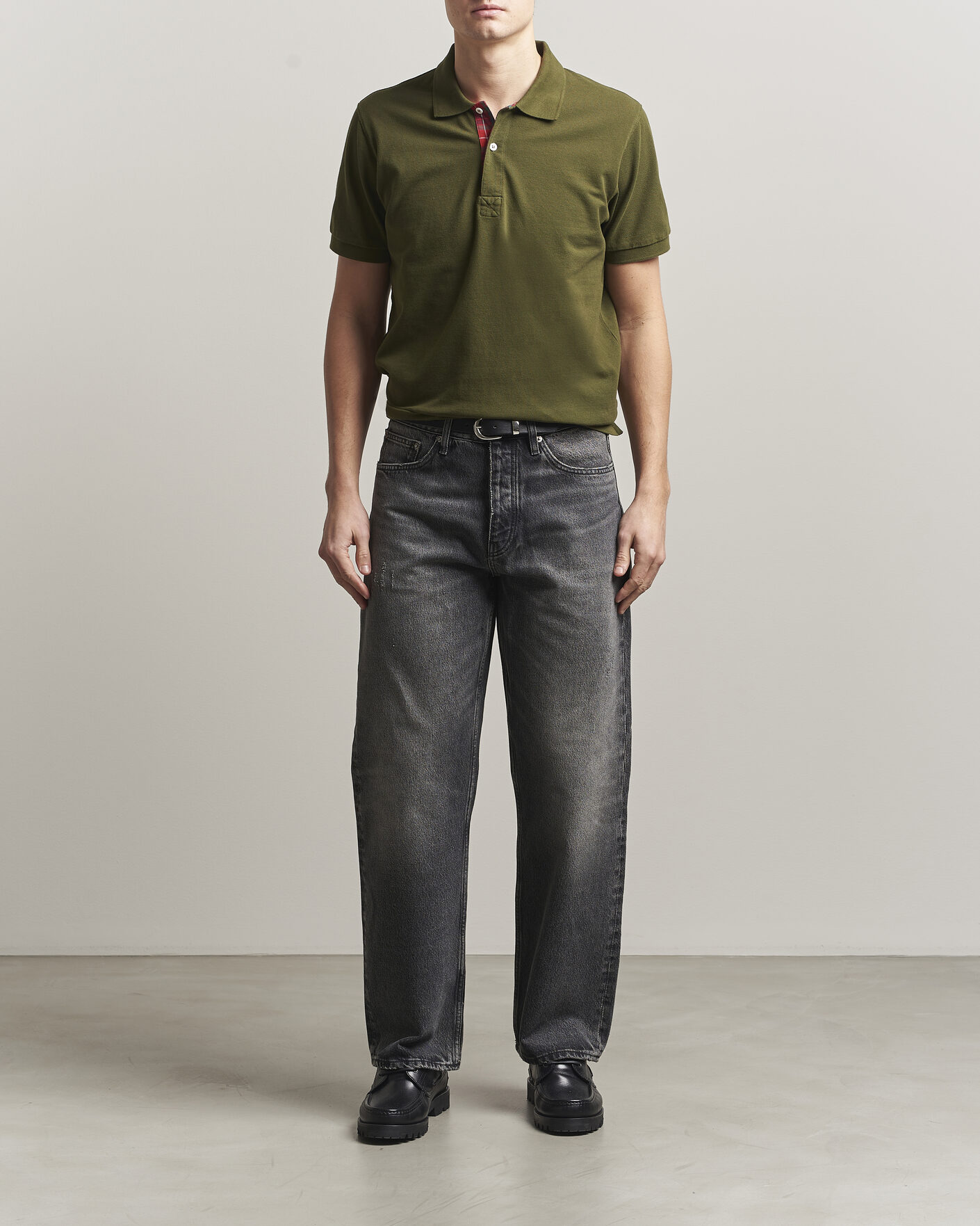 Uomini | Polo | Baracuta | Tartan Placket Piquet Polo Beech