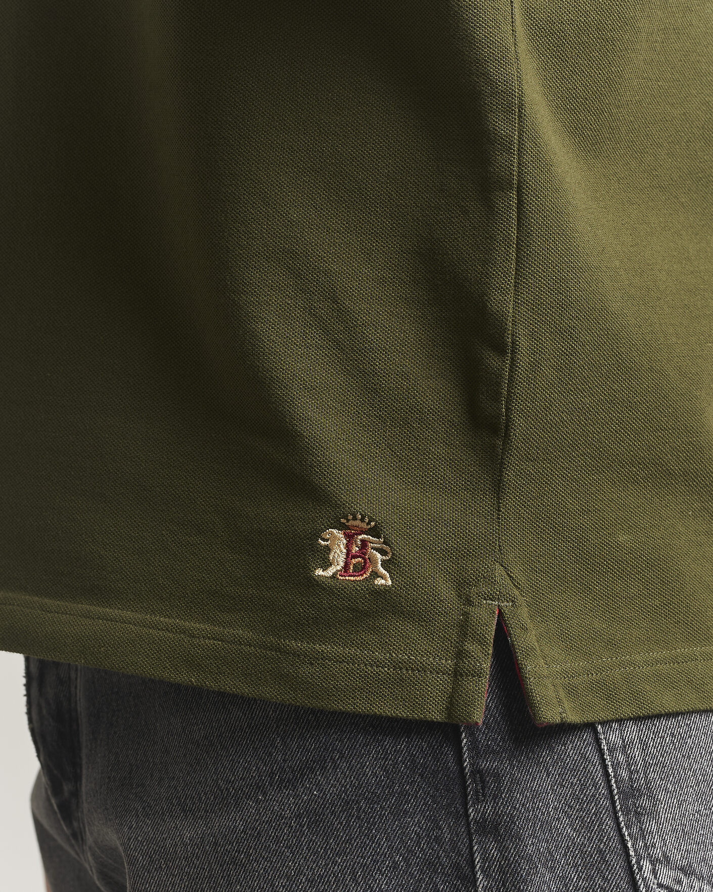 Uomini | Polo | Baracuta | Tartan Placket Piquet Polo Beech