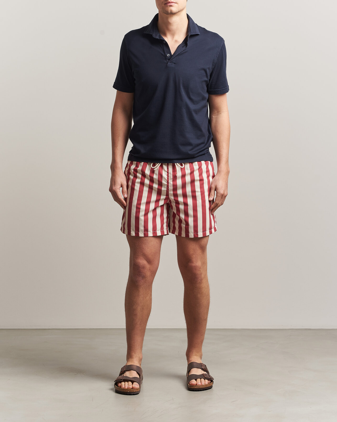 Uomini | Costumi da bagno | Ripa Ripa | Paraggi Striped Swimshorts Red