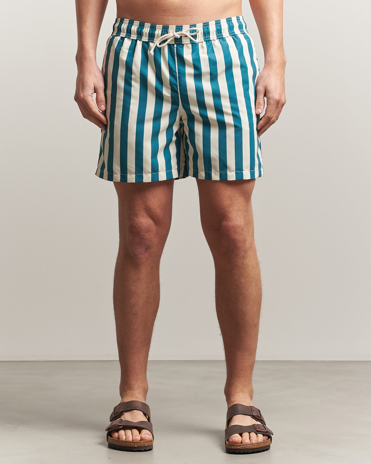 Uomini | Costumi da bagno | Ripa Ripa | Paraggi Striped Swimshorts Green