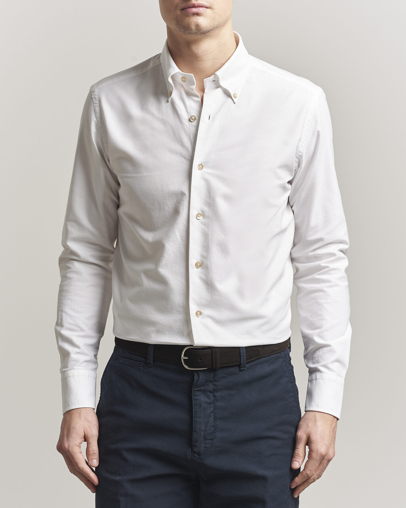 Uomini | Camicie | Grigio | Oxford Button Down Shirt White