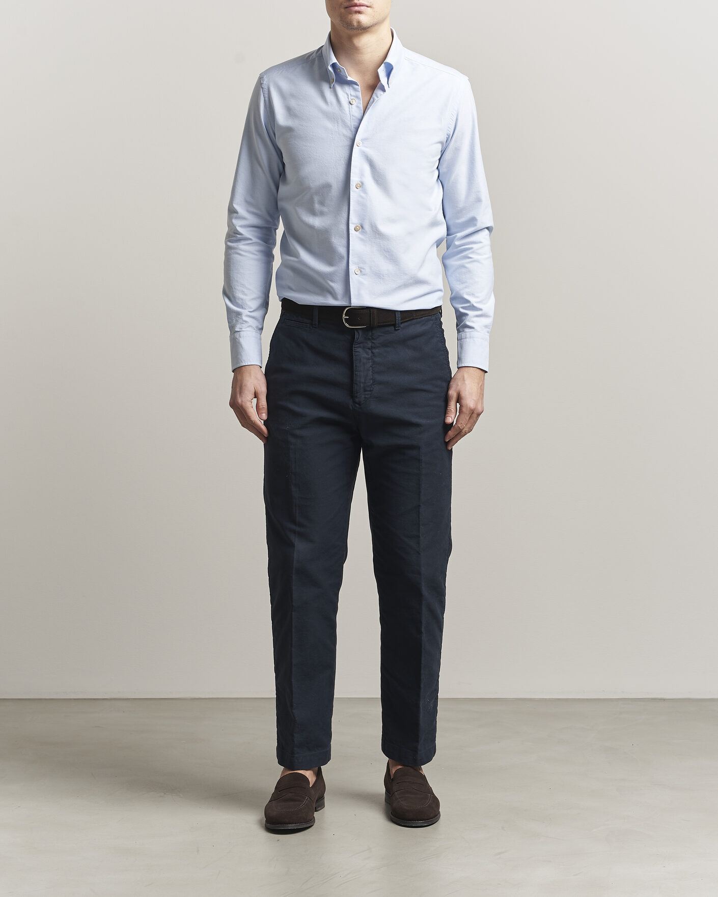 Uomini | Camicie | Grigio | Oxford Button Down Shirt Light Blue