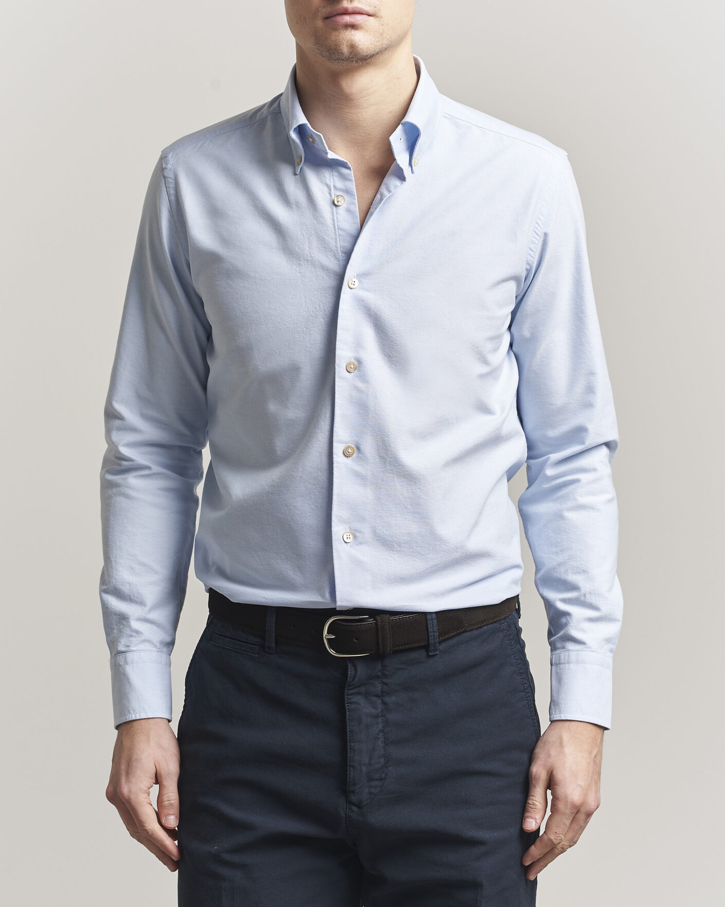 Uomini | Camicie | Grigio | Oxford Button Down Shirt Light Blue