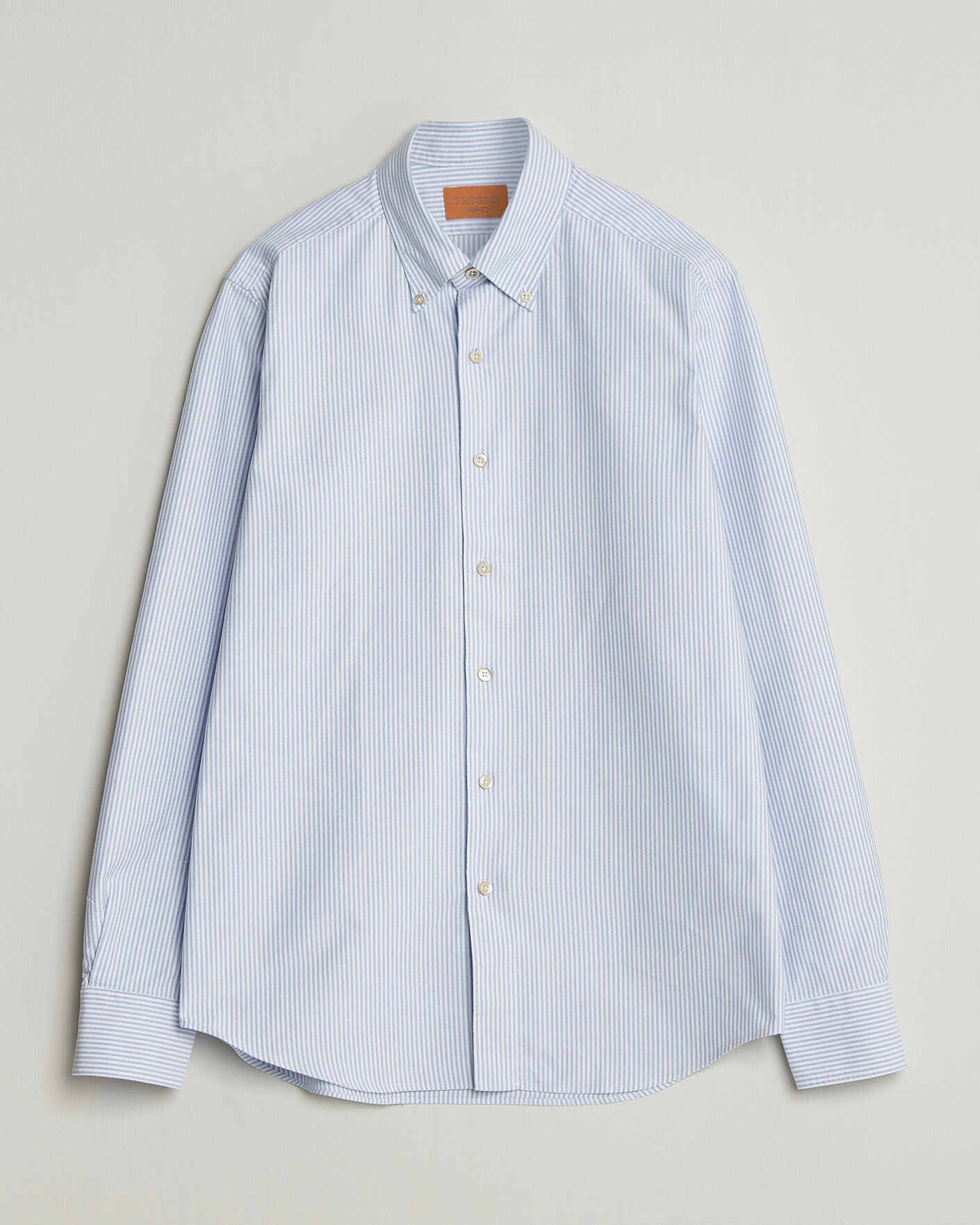 Uomini | Camicie | Grigio | Oxford Button Down Shirt Light Blue Stripe