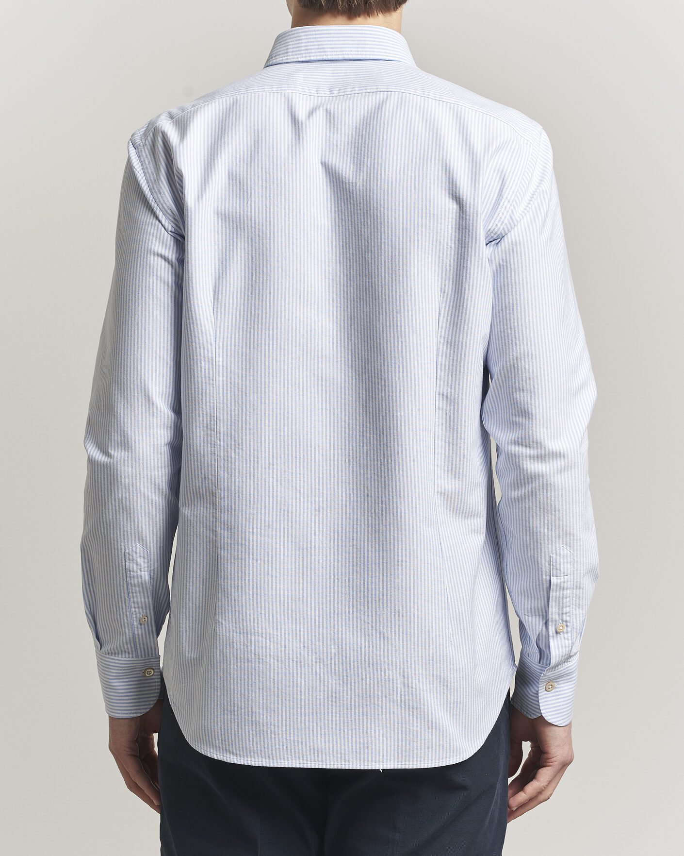 Uomini | Camicie | Grigio | Oxford Button Down Shirt Light Blue Stripe