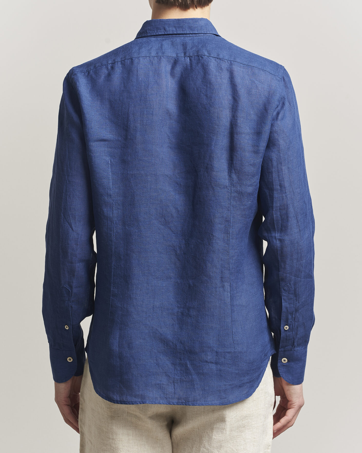 Uomini | Camicie | Grigio | Washed Linen Shirt Navy