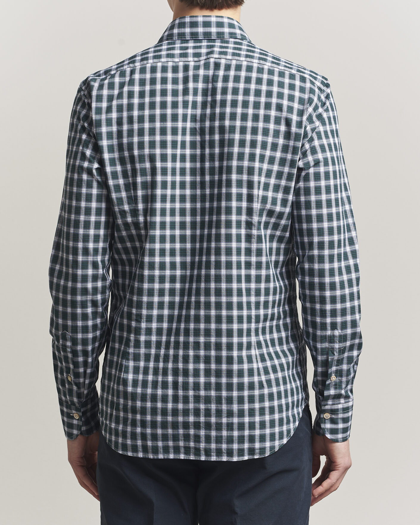 Uomini | Camicie | Grigio | Washed Casual Shirt Green Check