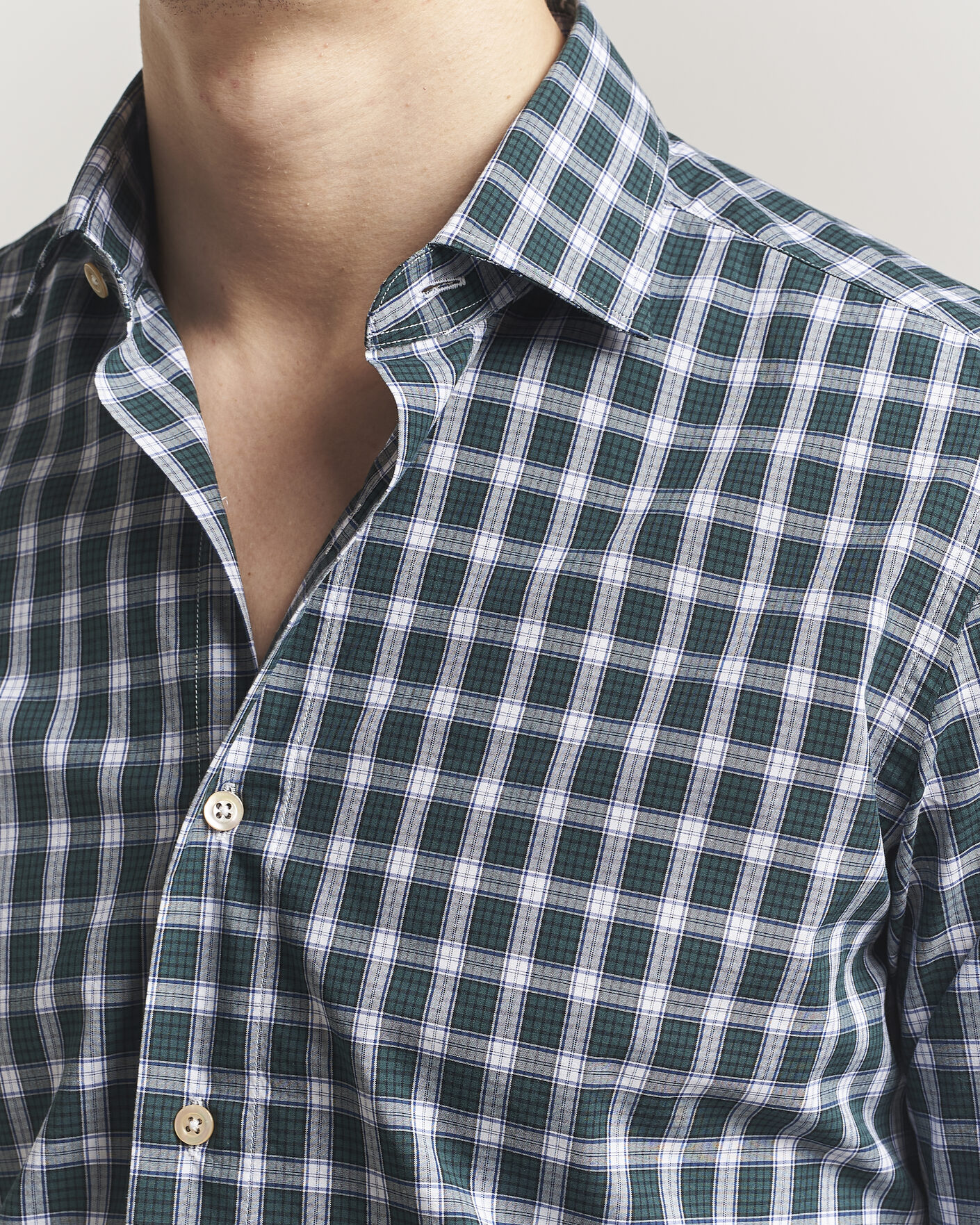 Uomini | Camicie | Grigio | Washed Casual Shirt Green Check