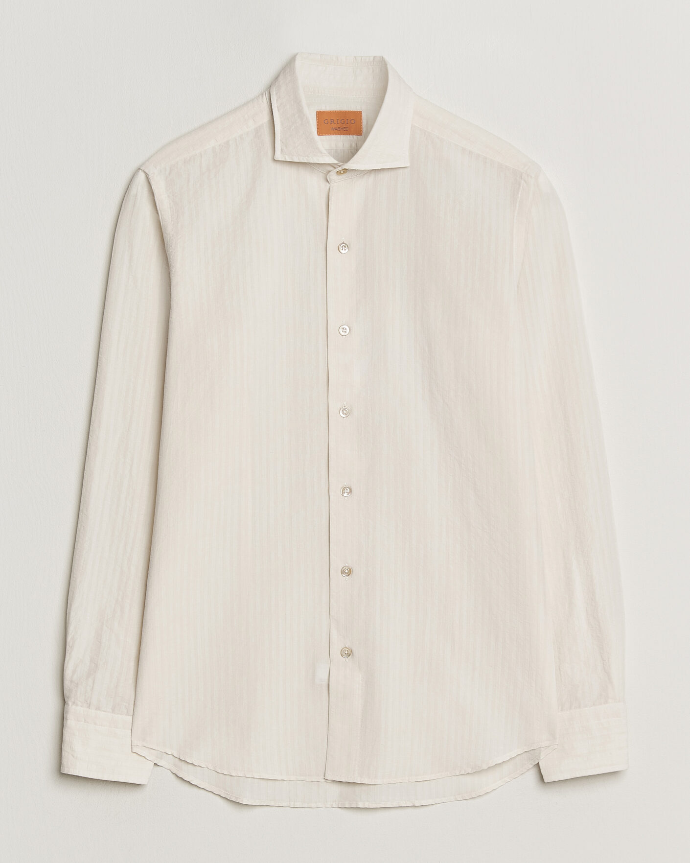 Uomini | Camicie | Grigio | Cotton/Linen Seersucker Shirt Off White