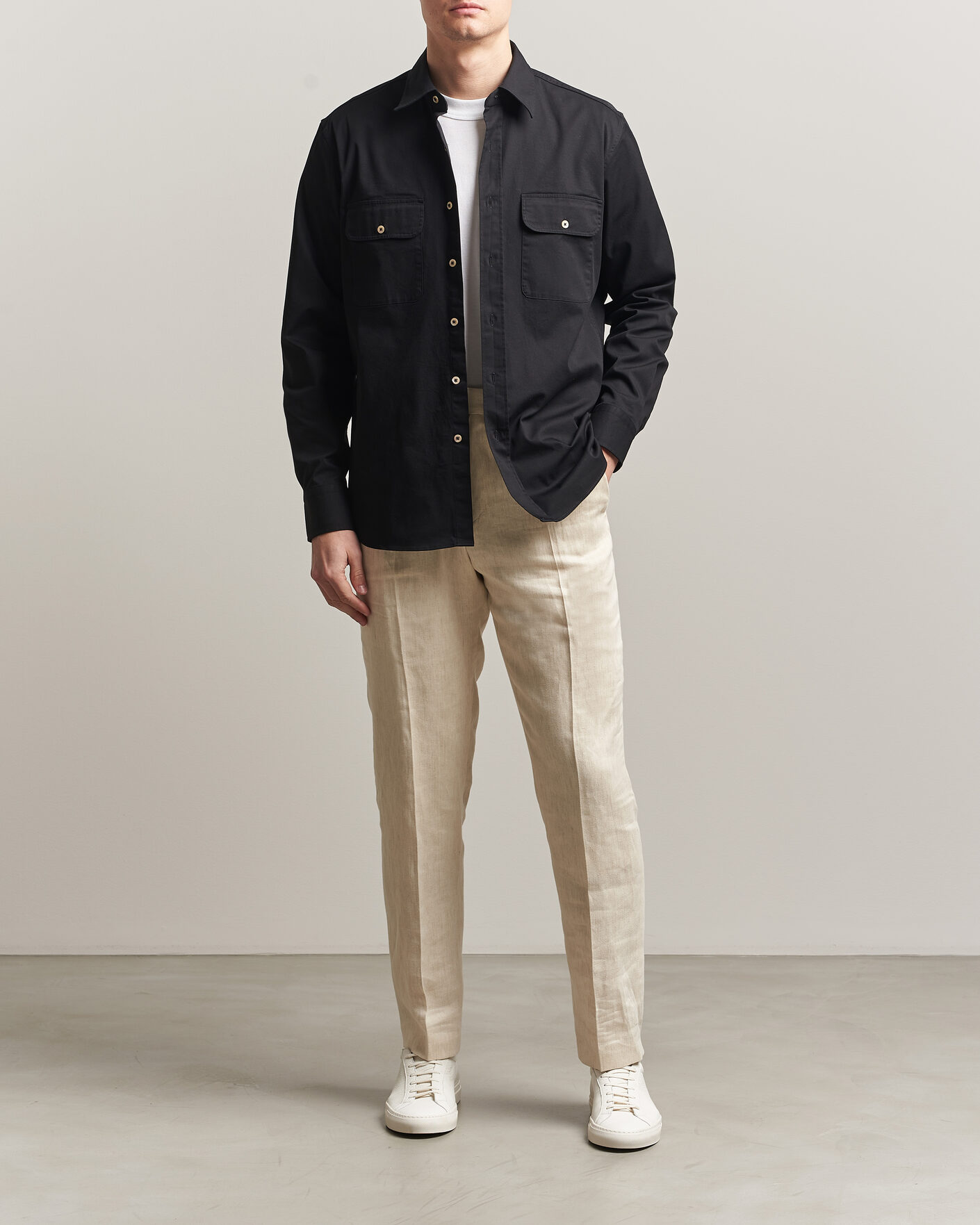 Uomini | Camicie | Grigio | Illinois Cotton Overshirt Black