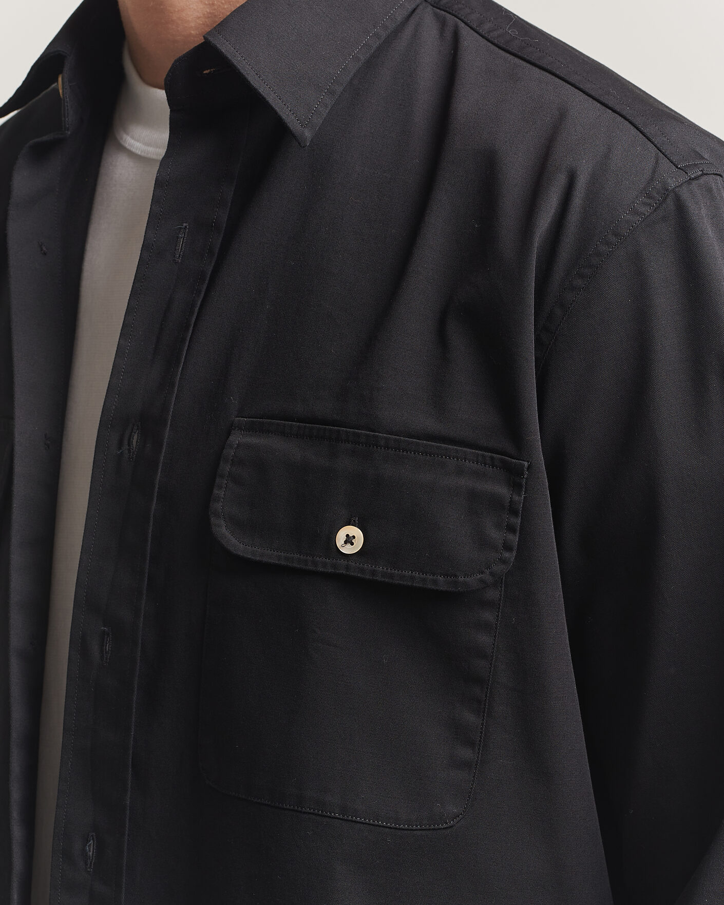 Uomini | Camicie | Grigio | Illinois Cotton Overshirt Black