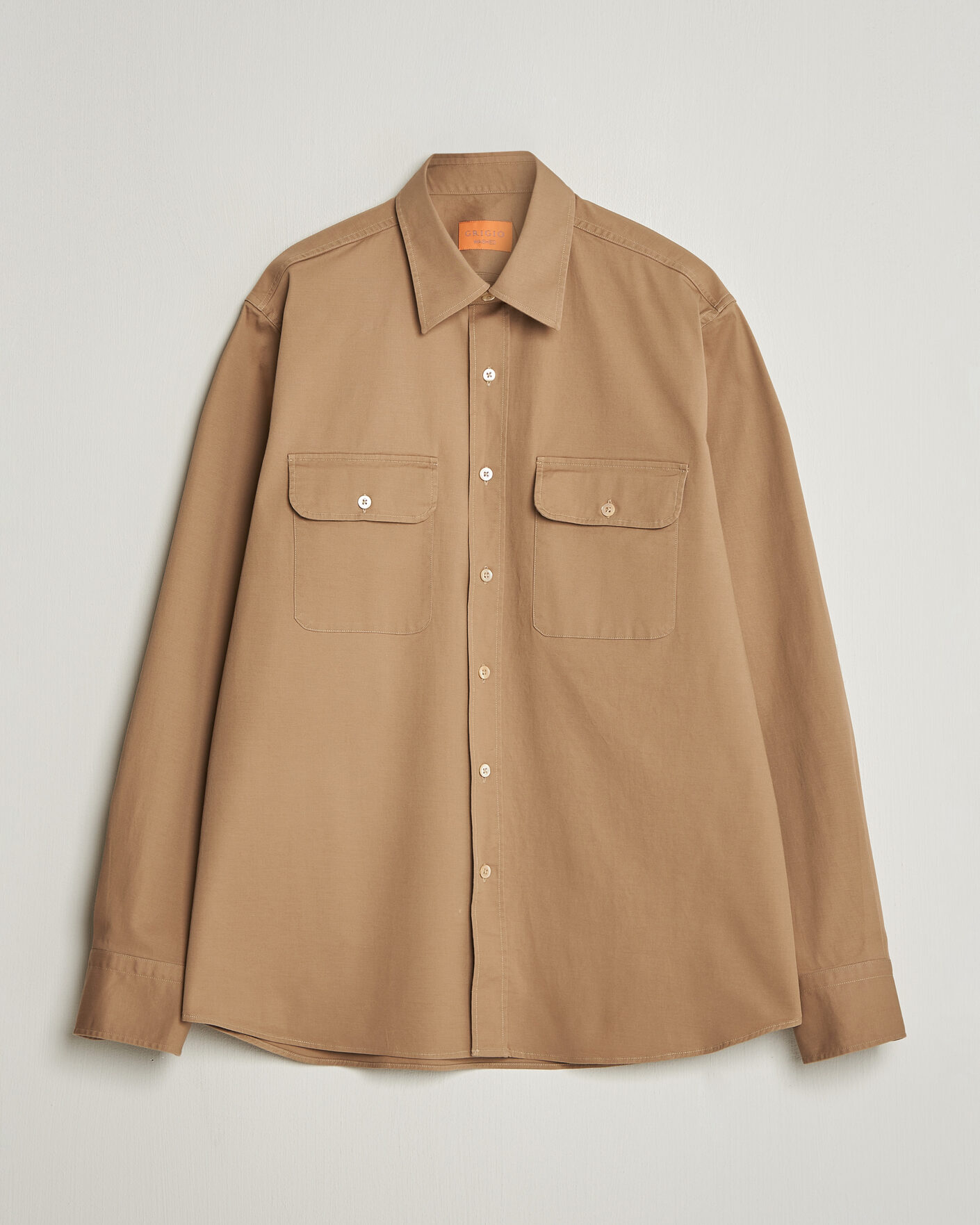 Uomini | Camicie | Grigio | Illinois Cotton Overshirt Khaki