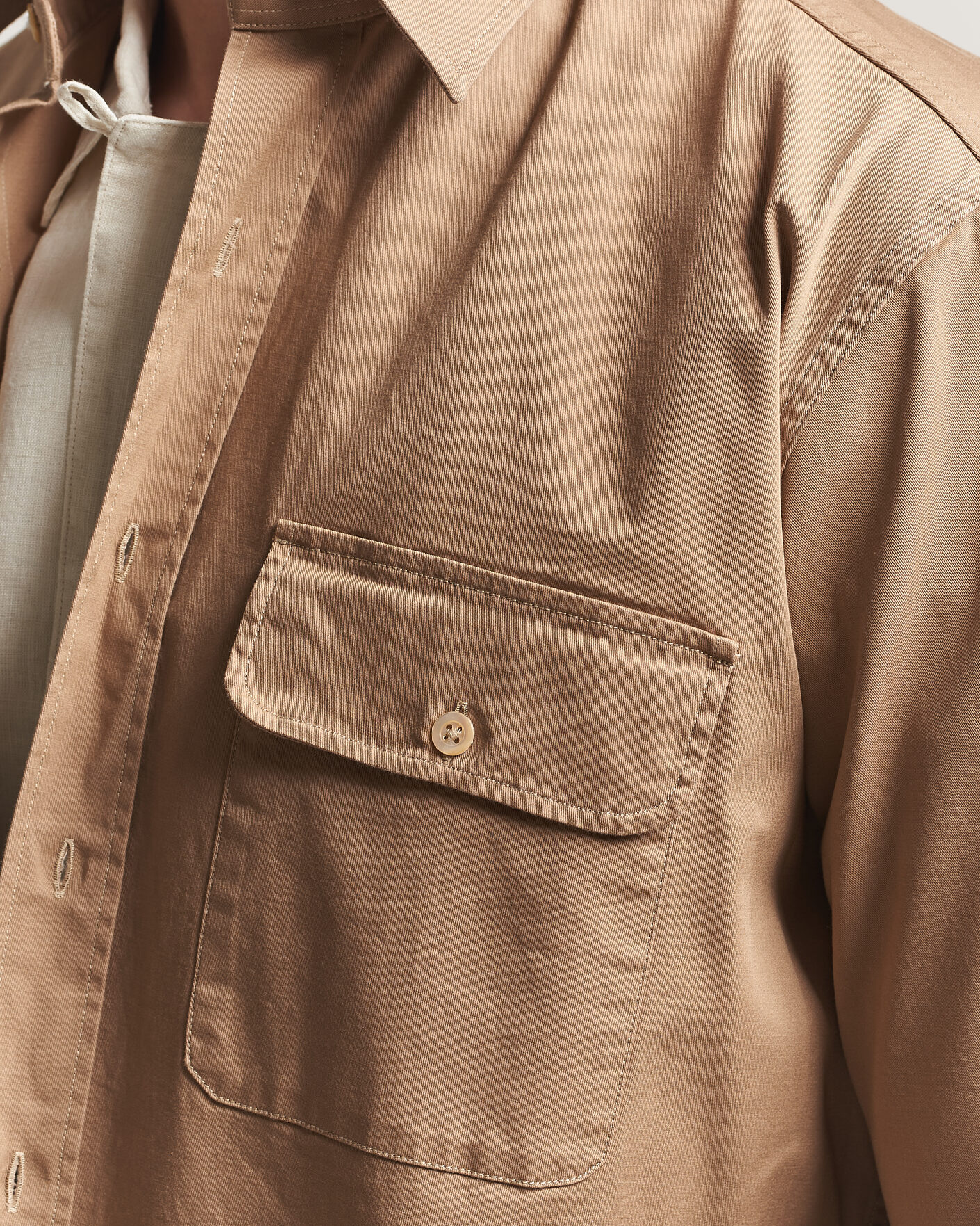 Uomini | Camicie | Grigio | Illinois Cotton Overshirt Khaki