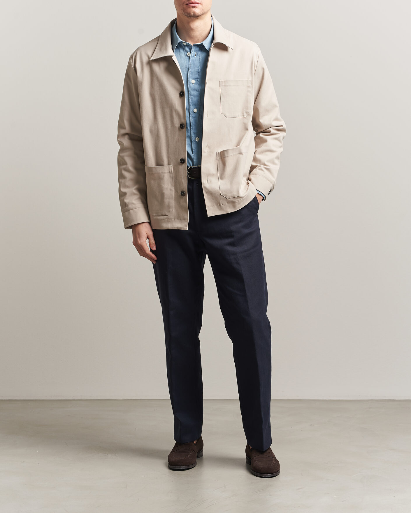 Uomini | Giacche | Grigio | Cotton Chore Jacket Beige