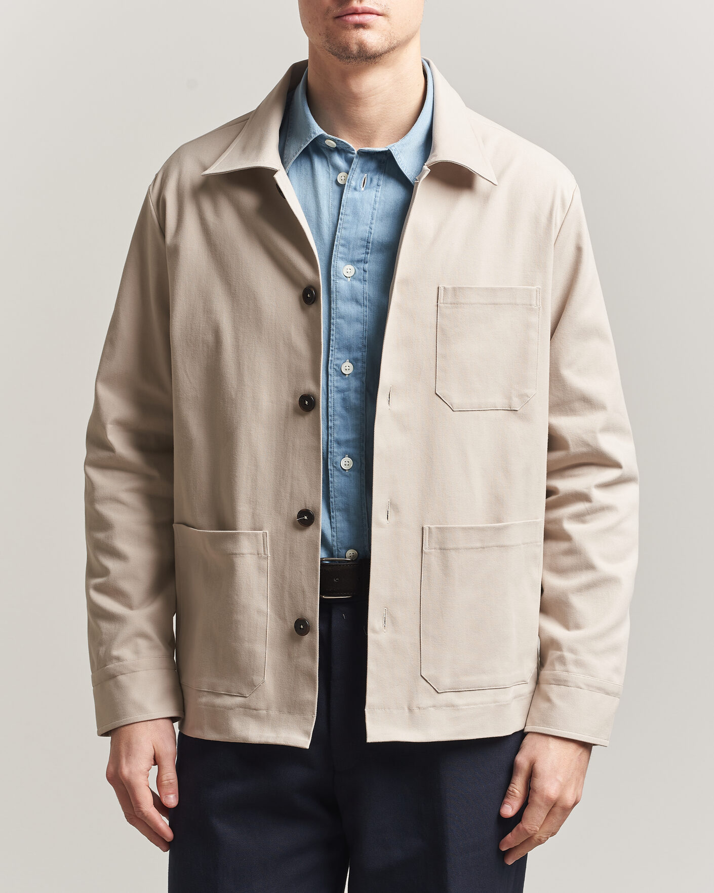 Uomini | Giacche | Grigio | Cotton Chore Jacket Beige
