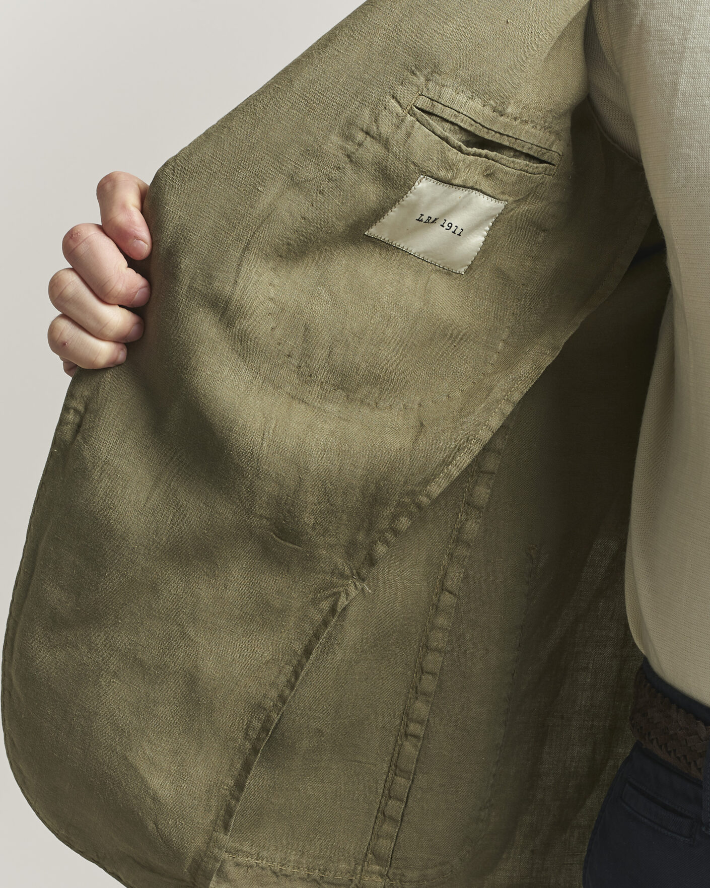 Uomini | Blazers | L.B.M. 1911 | Jack Regular Fit Linen Blazer Olive