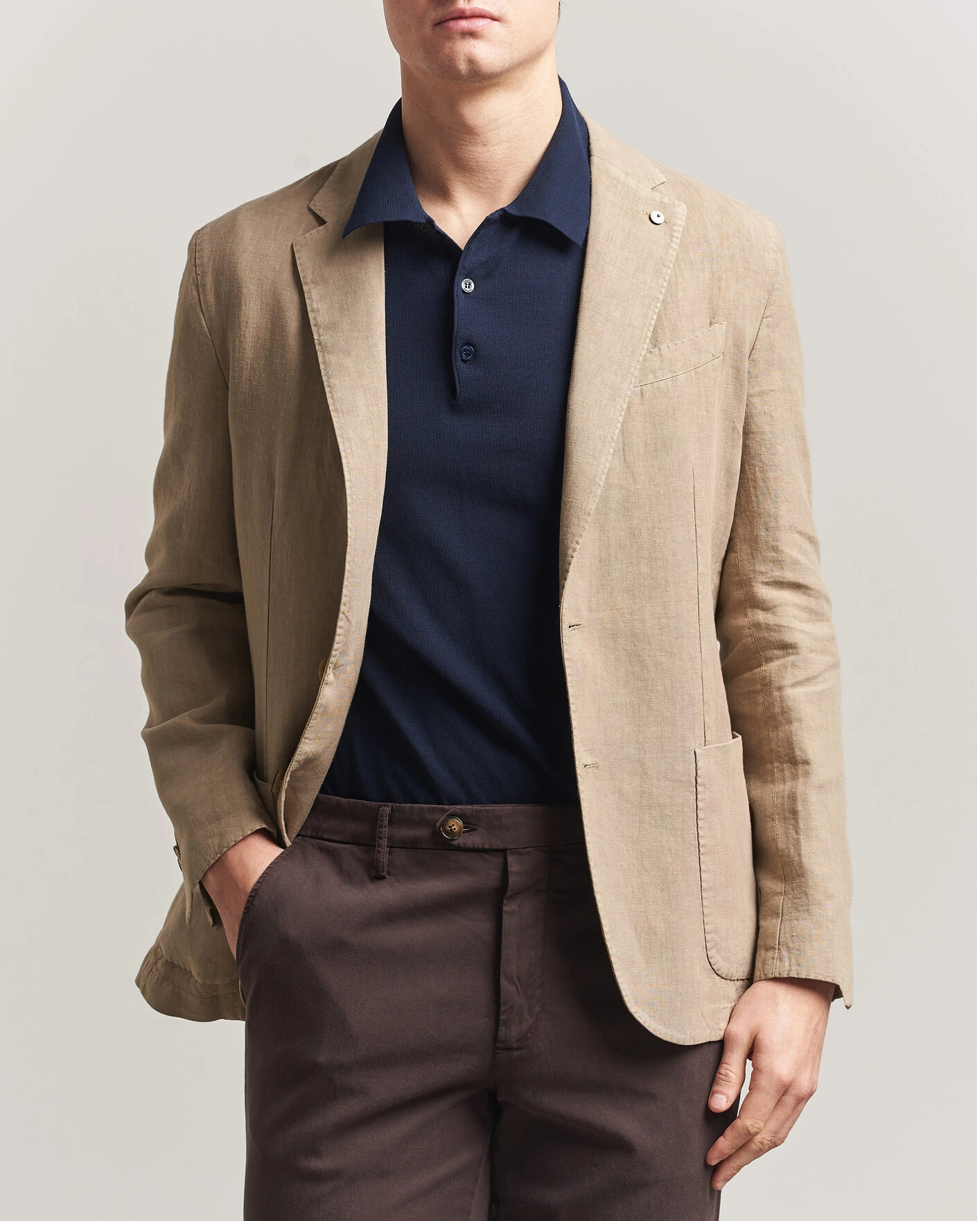 Uomini | Blazers | L.B.M. 1911 | Jack Regular Fit Linen Blazer Taupe